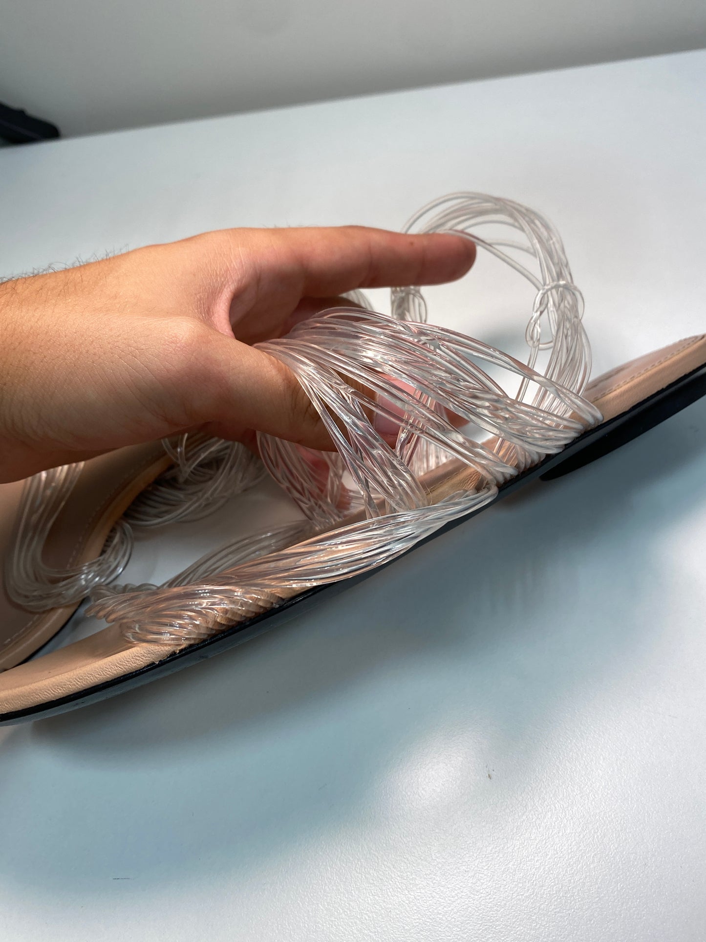 JIL SANDER clear strings flat sandals (37)