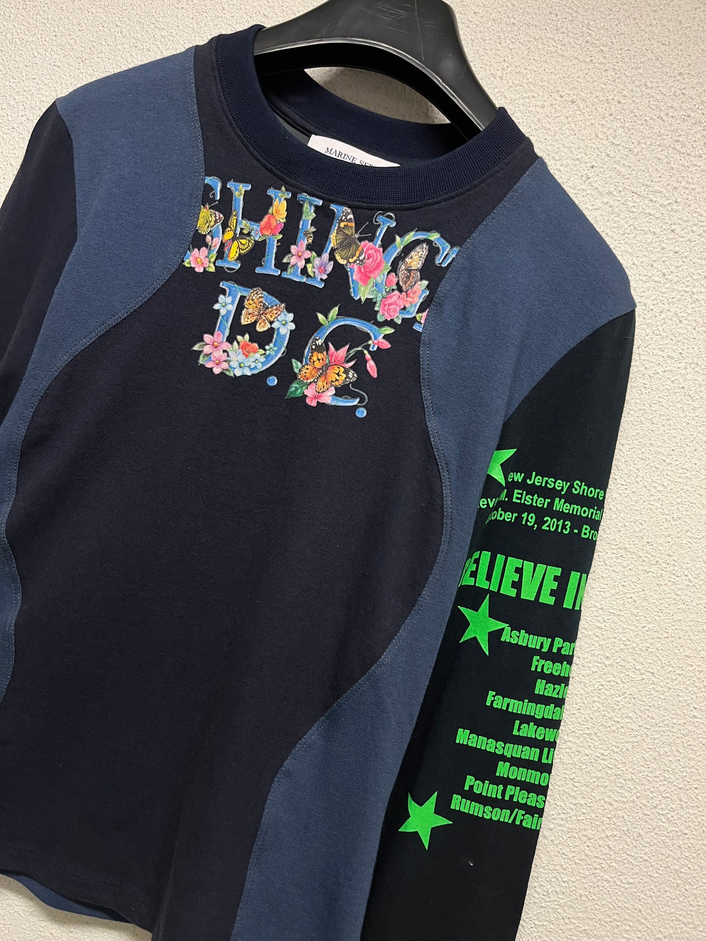 MARINE SERRE regenerated graphic blue longsleeve (S)