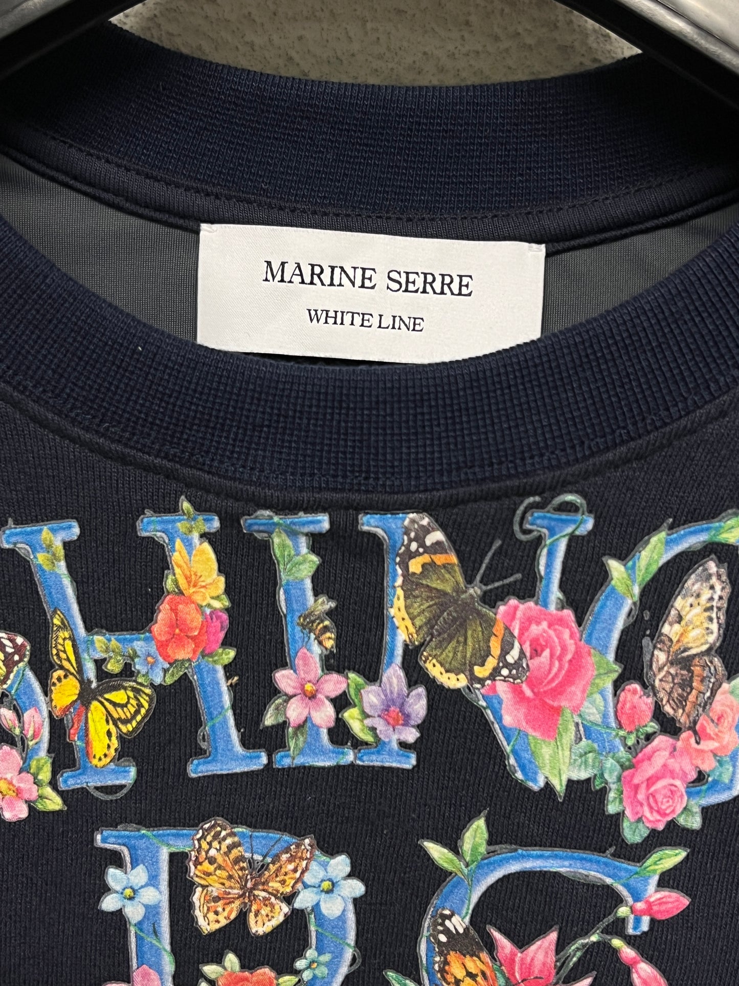MARINE SERRE regenerated graphic blue longsleeve (S)