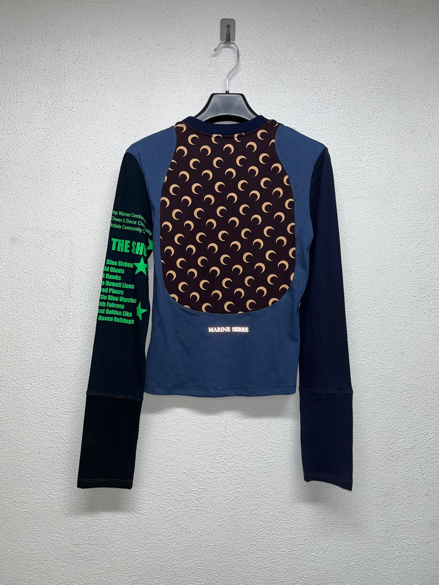 MARINE SERRE regenerated graphic blue longsleeve (S)