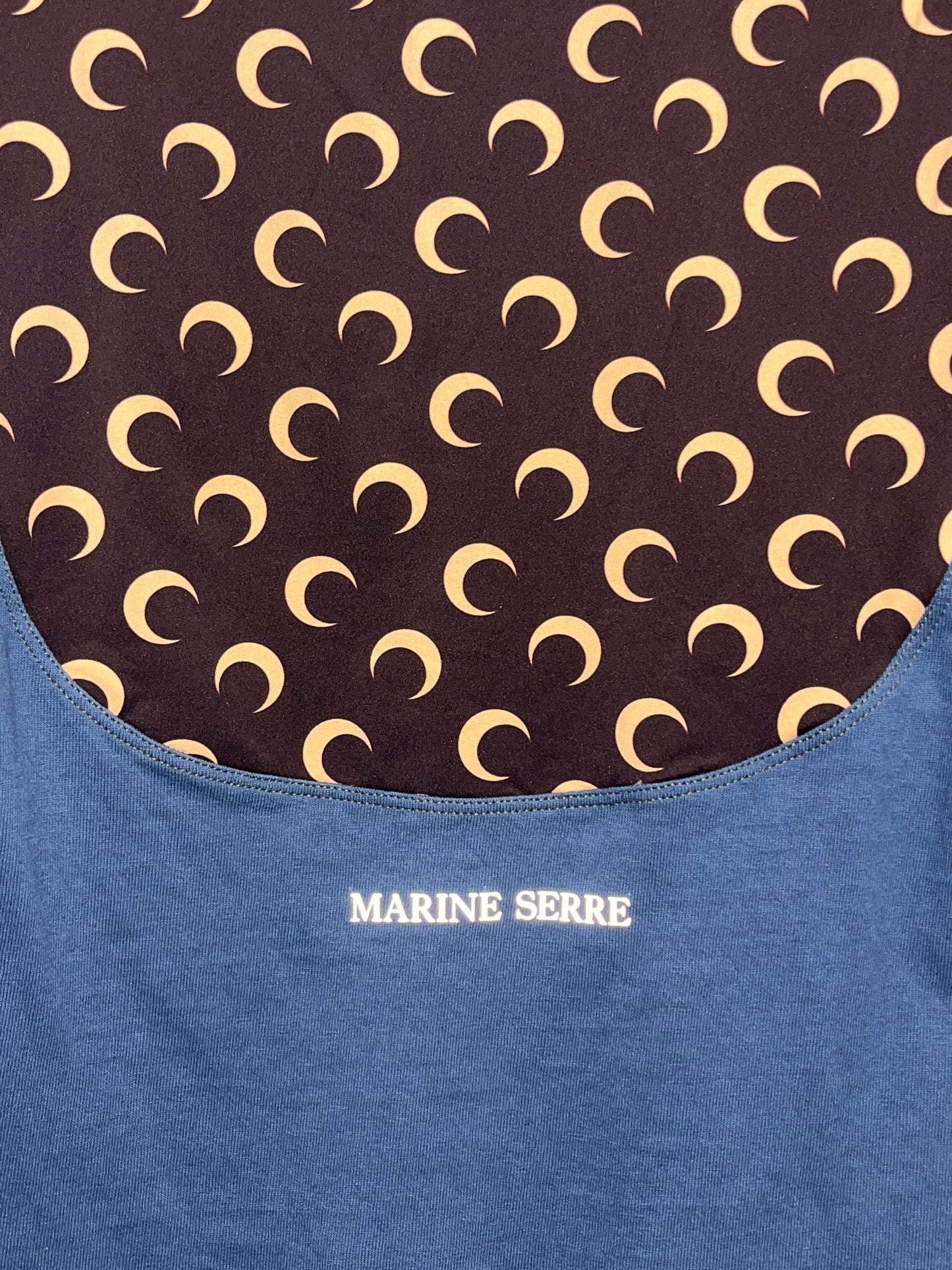 MARINE SERRE regenerated graphic blue longsleeve (S)