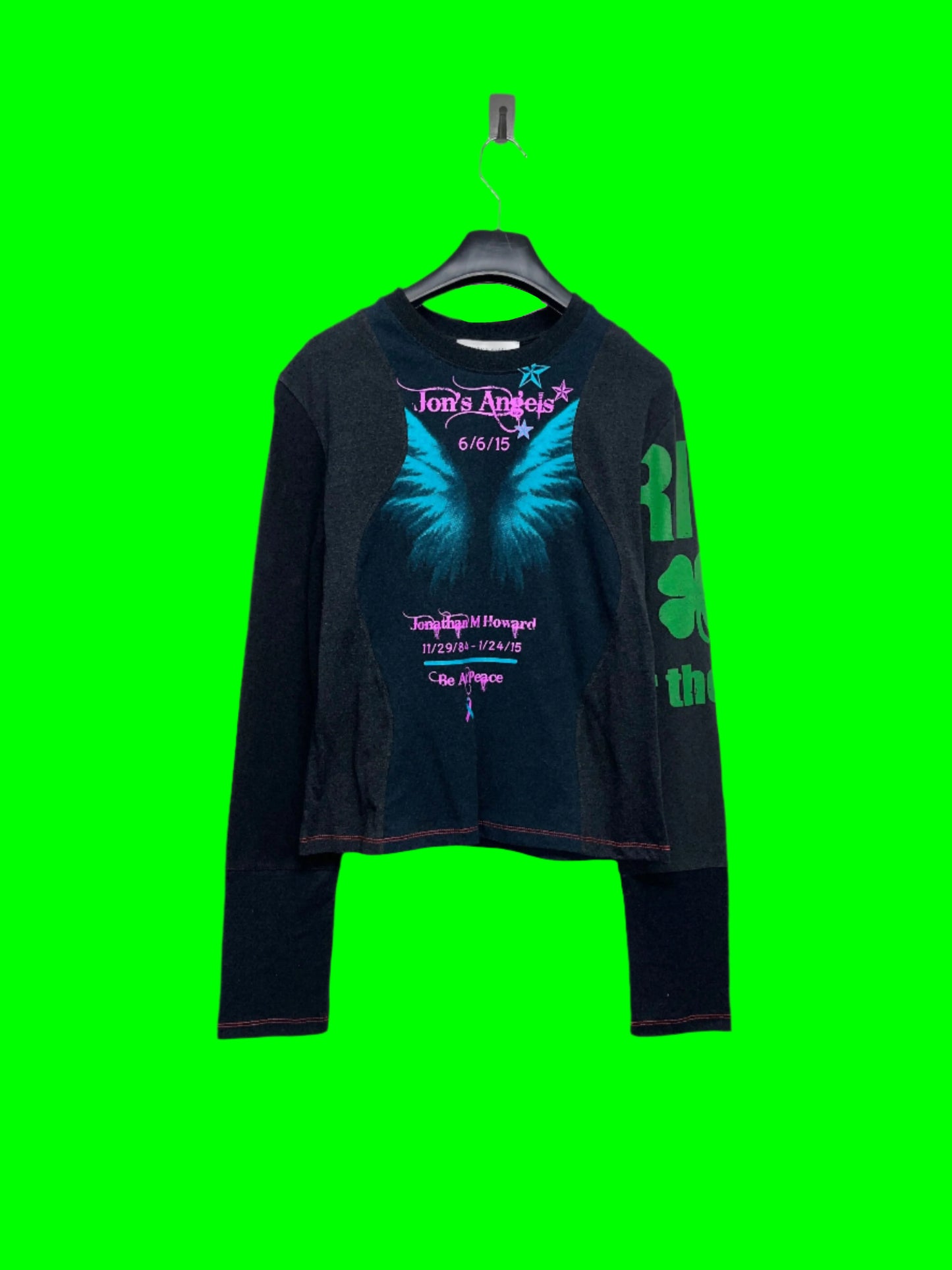 MARINE SERRE regenerated graphic black longsleeve (M)