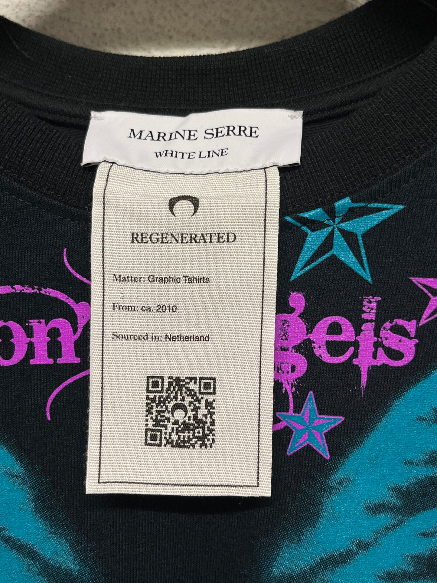 MARINE SERRE regenerated graphic black longsleeve (M)
