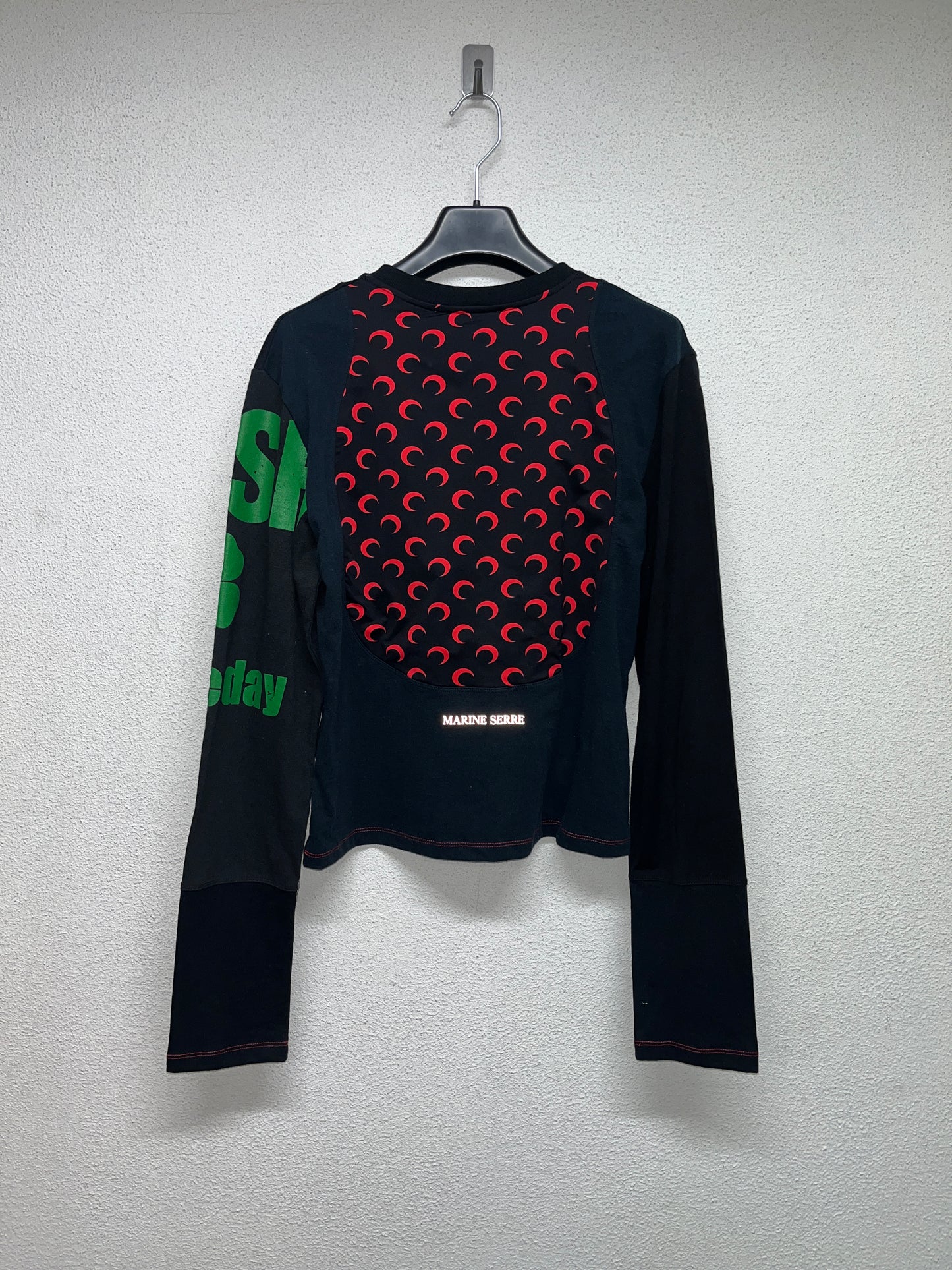 MARINE SERRE regenerated graphic black longsleeve (M)