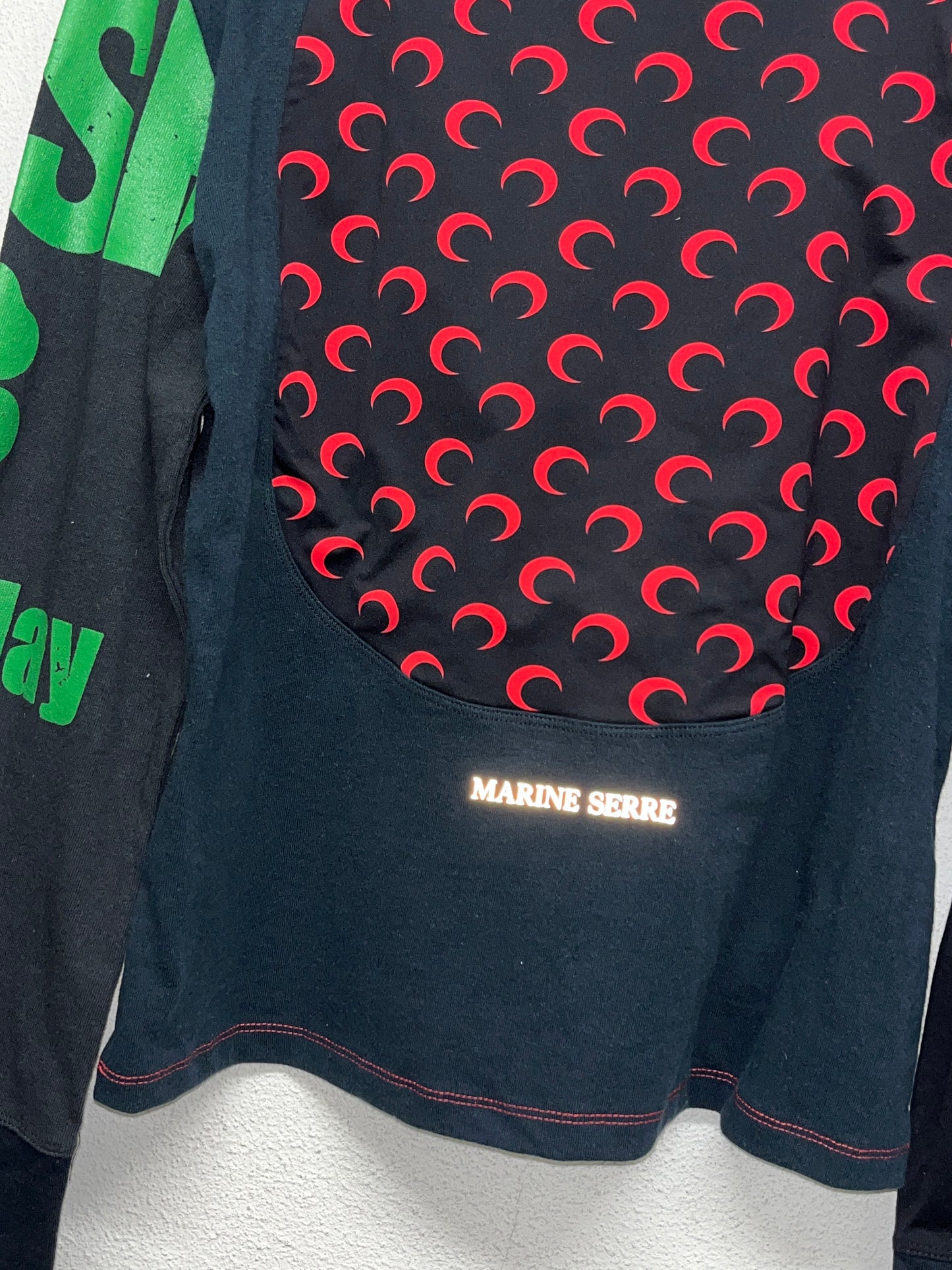 MARINE SERRE regenerated graphic black longsleeve (M)