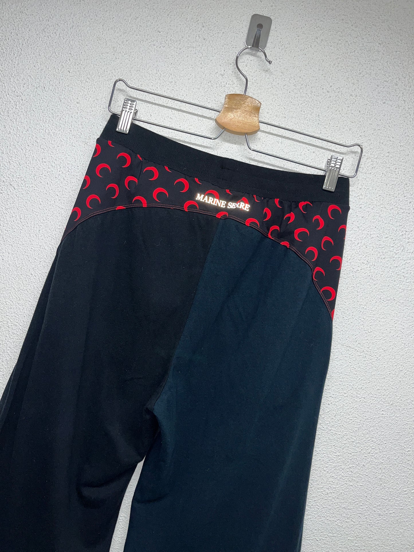 MARINE SERRE regenerated vintage graphic black trousers (XS/S)