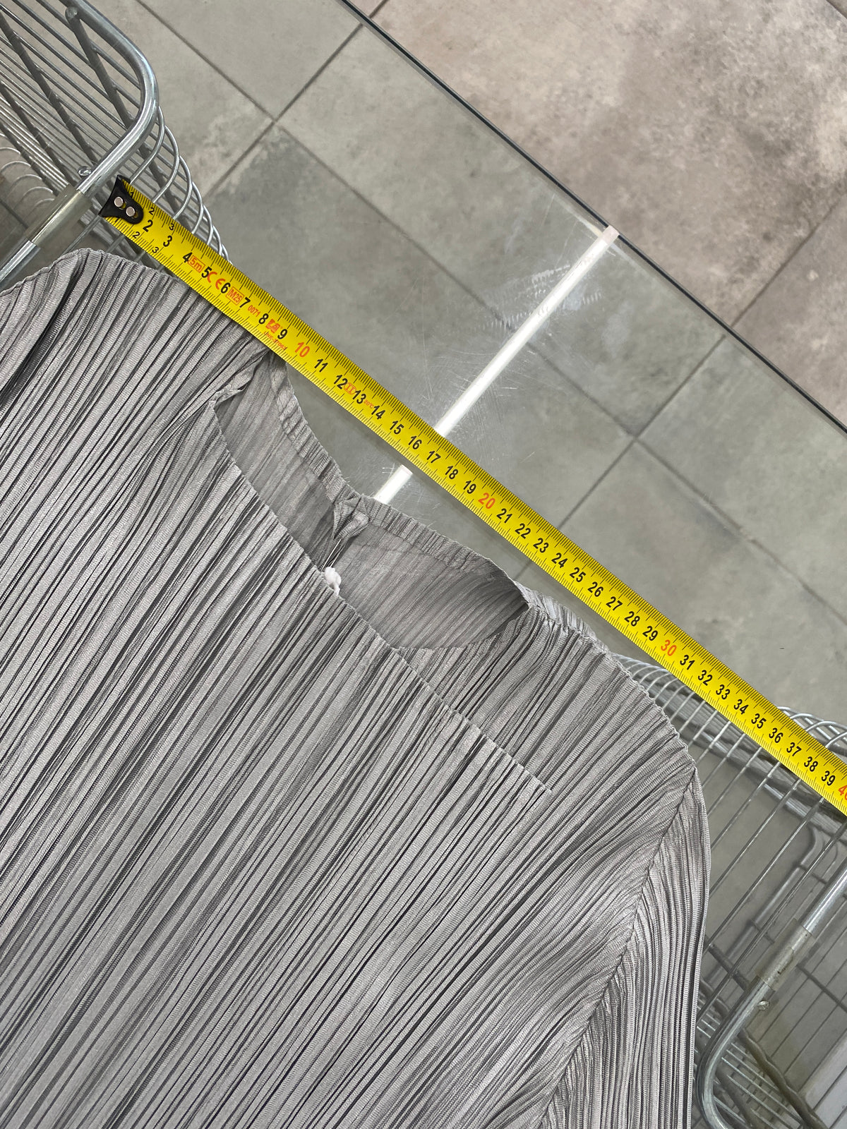 Issey Miyake Pleats Please silver top (L)