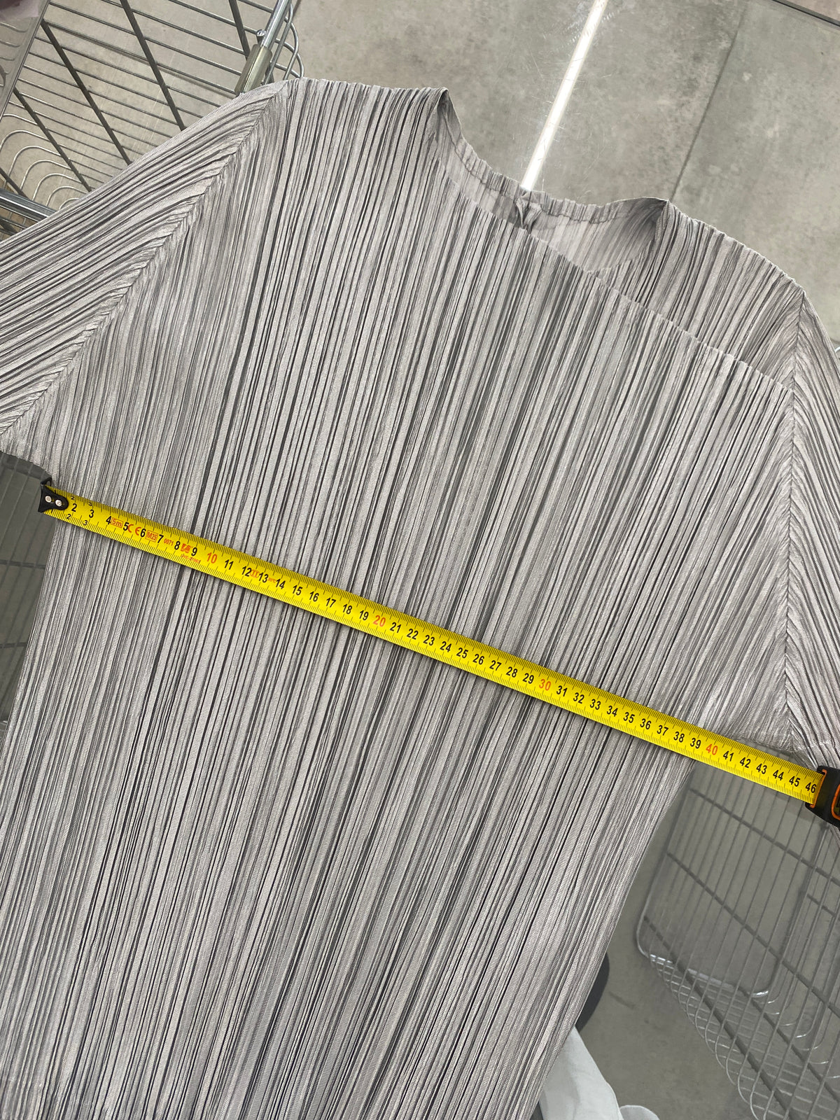 Issey Miyake Pleats Please silver top (L)