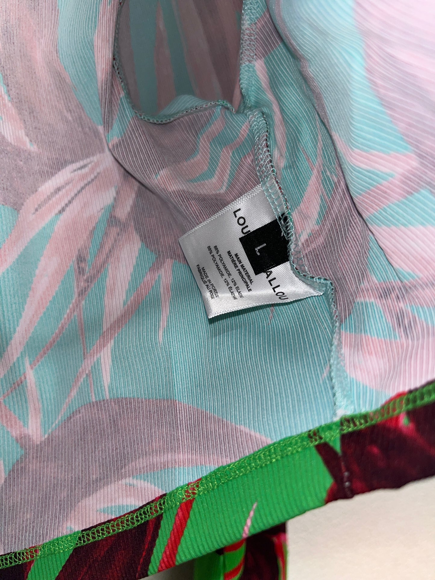 LOUISA BALLOU crop top with golden hoop closure and flared sleeves (L)