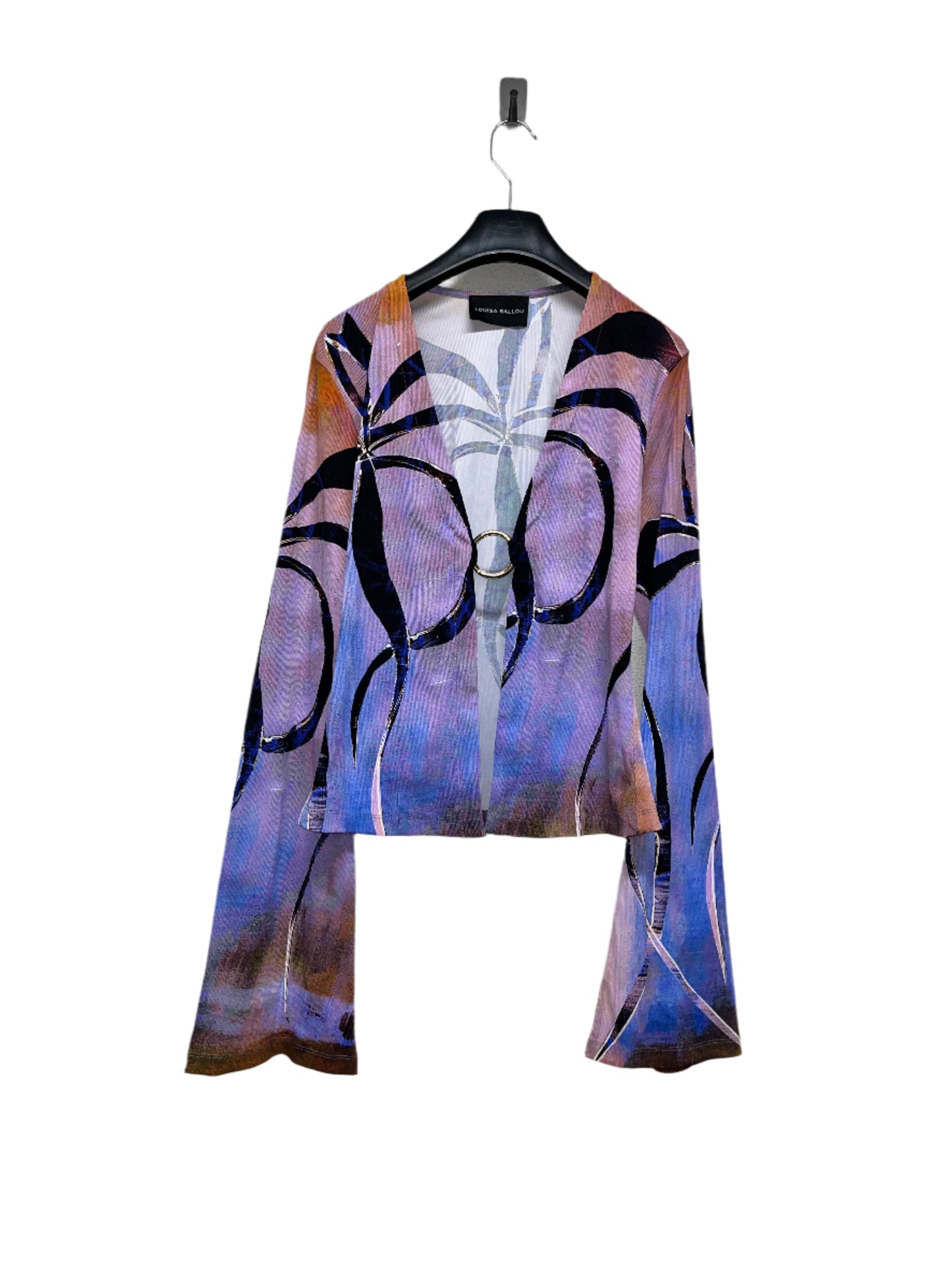 LOUISA BALLOU top with golden hoop closure and flared sleeves (XL)