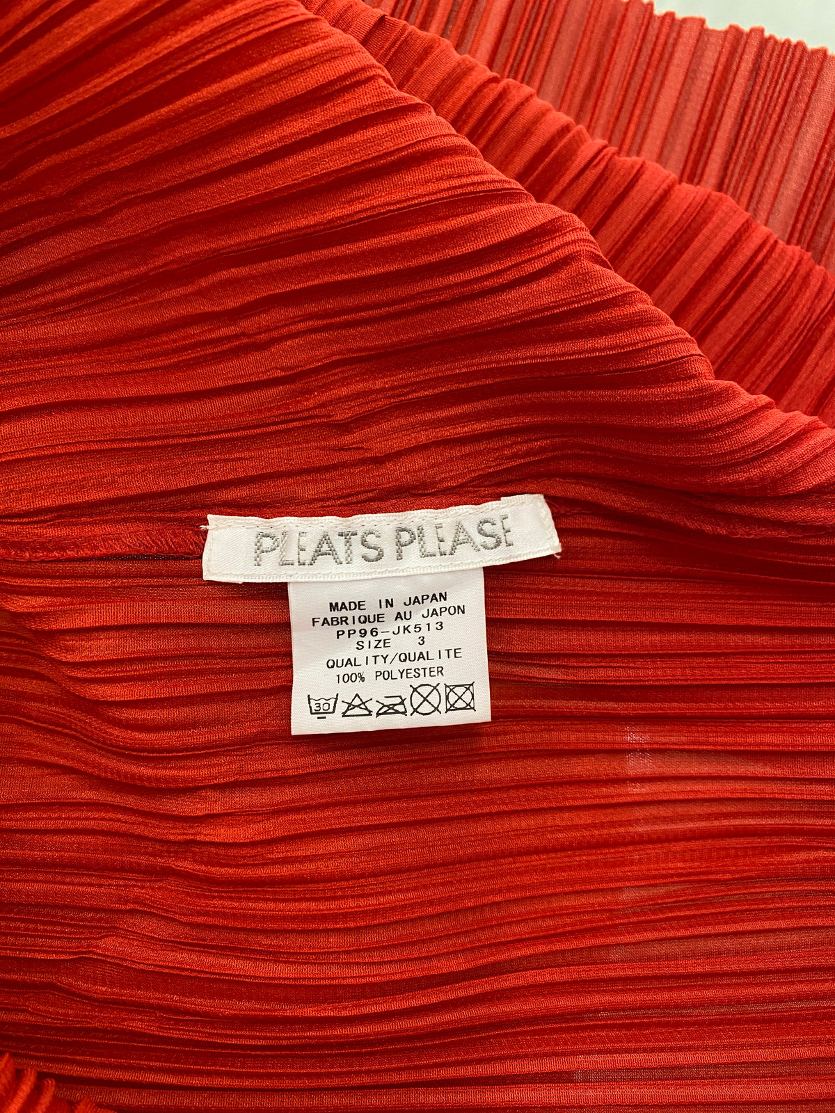 Issey Miyake Pleats Please AW99 red top (M)