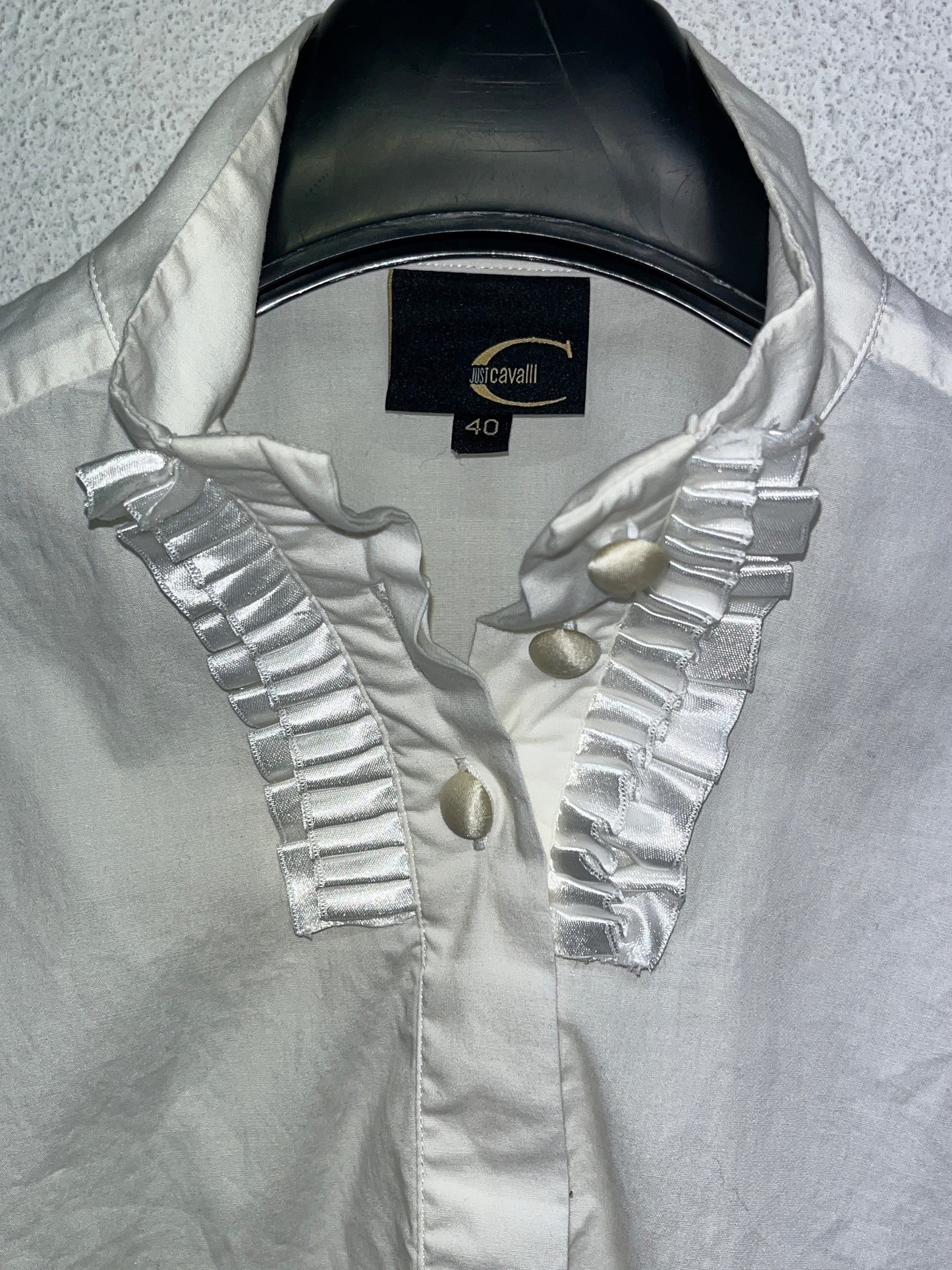 ROBERTO CAVALLI white cotton shirt (S)