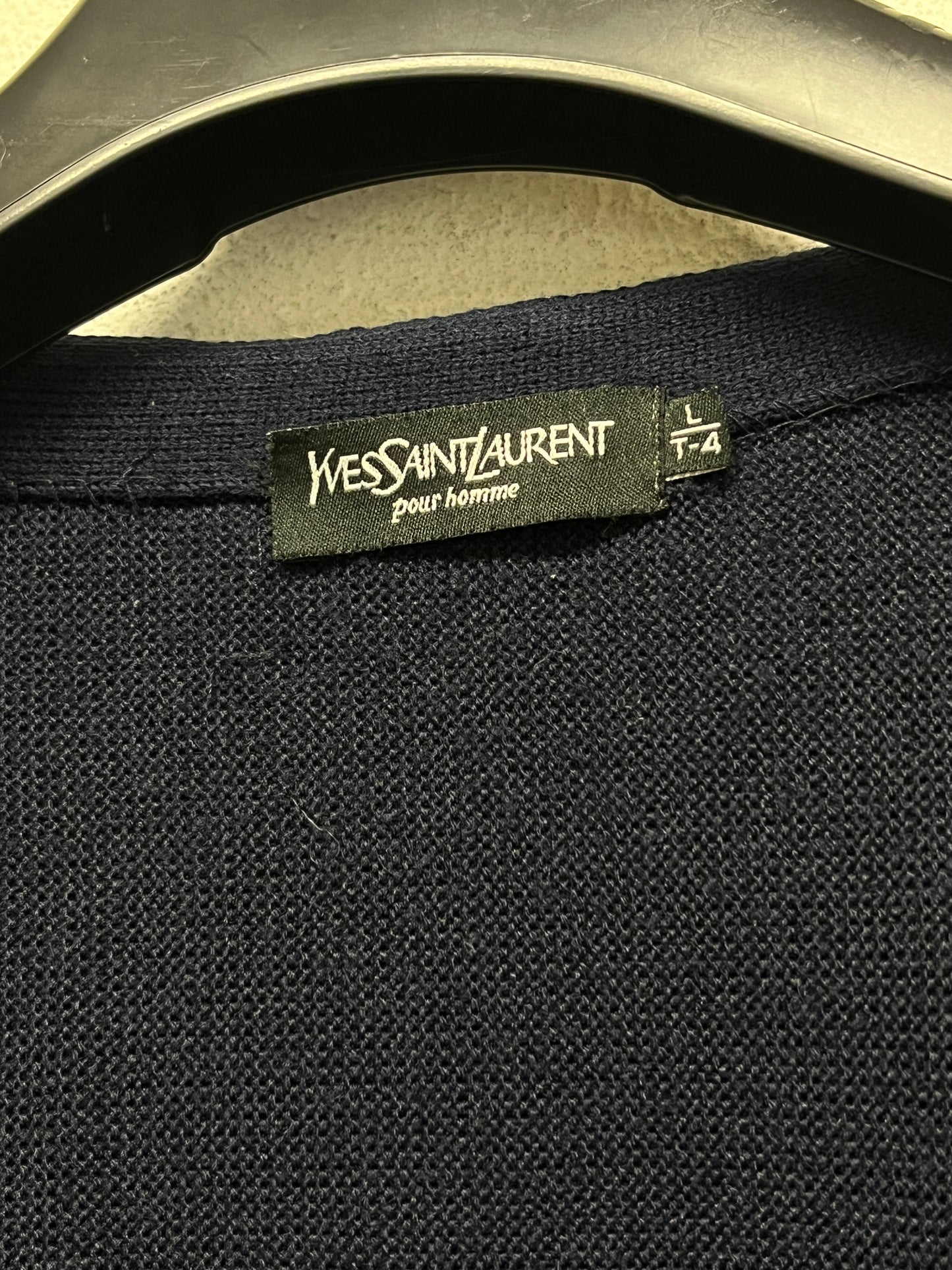 YVES SAINT LAURENT wool navy Cardigan (L)