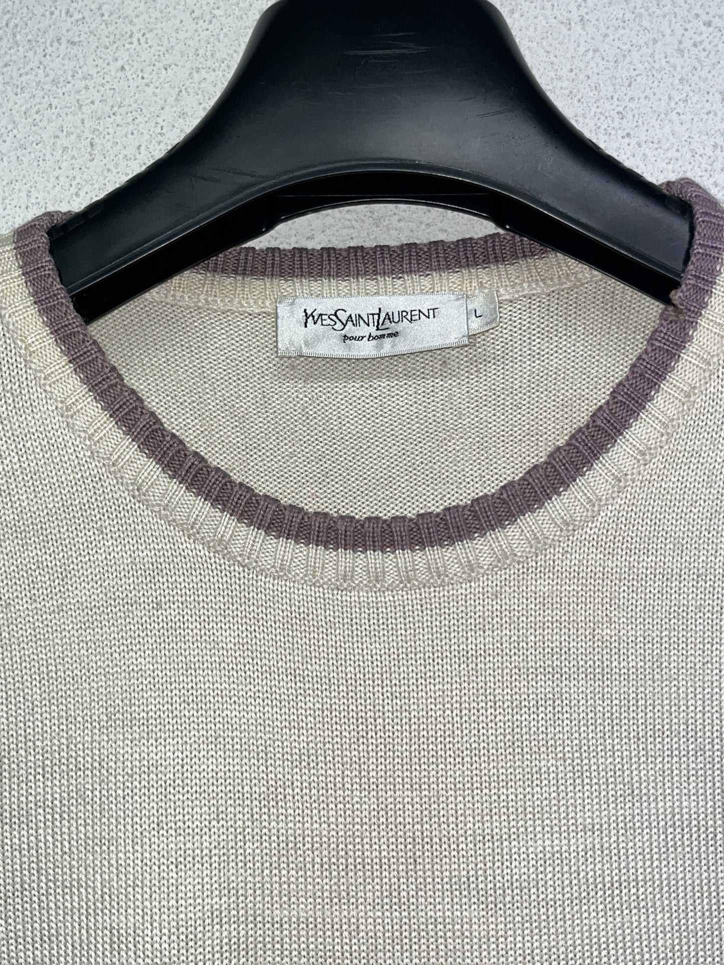 YVES SANIT LAURENT wool beige sweater (L)