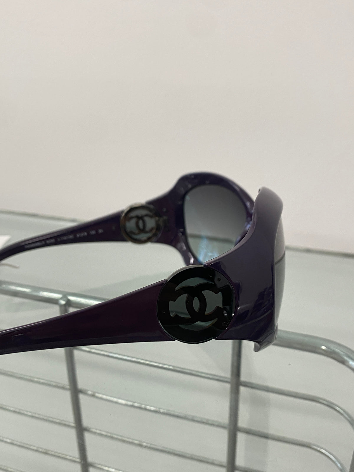 Chanel 2000s purple sunglasses