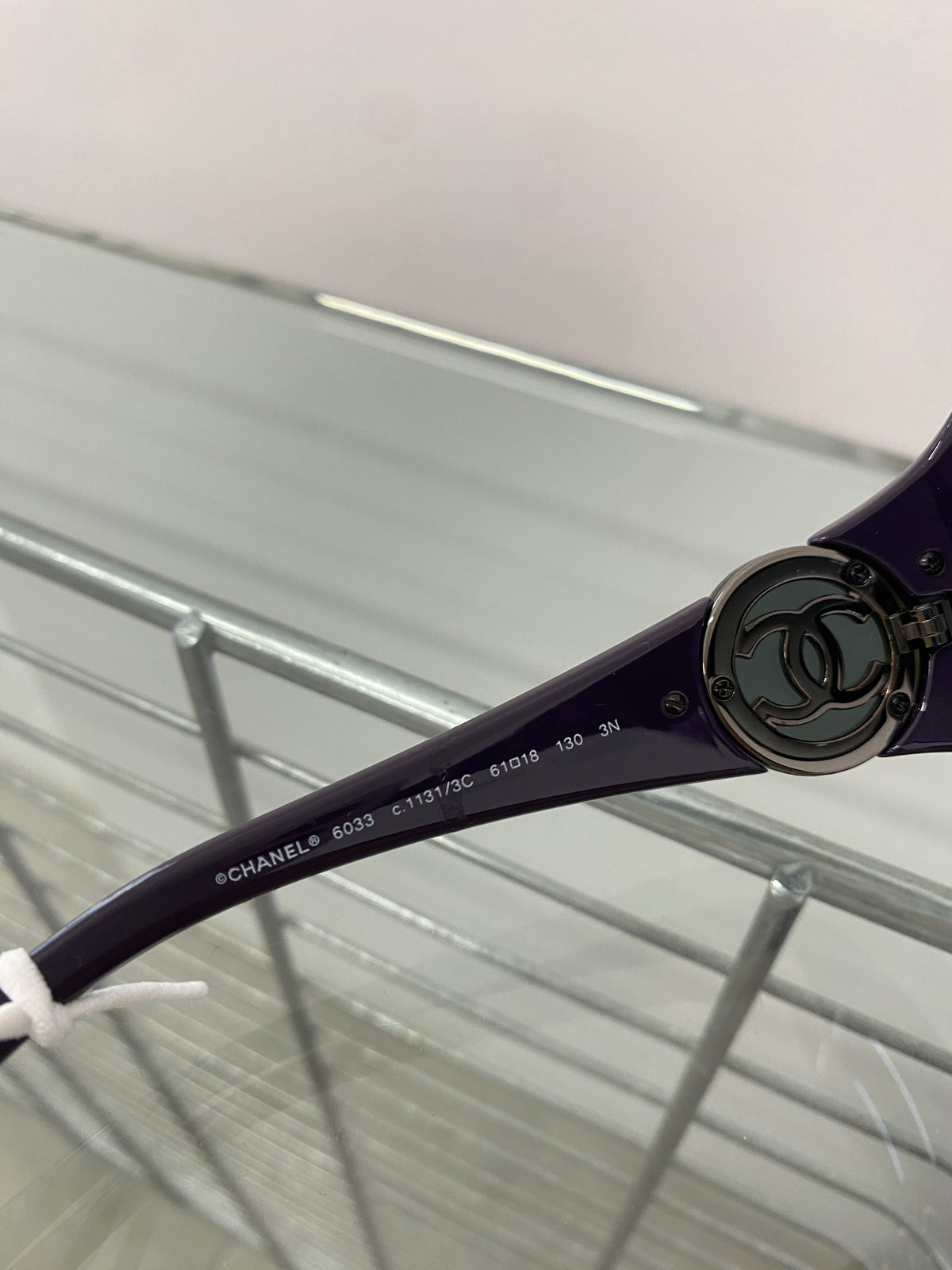 Chanel 2000s purple sunglasses
