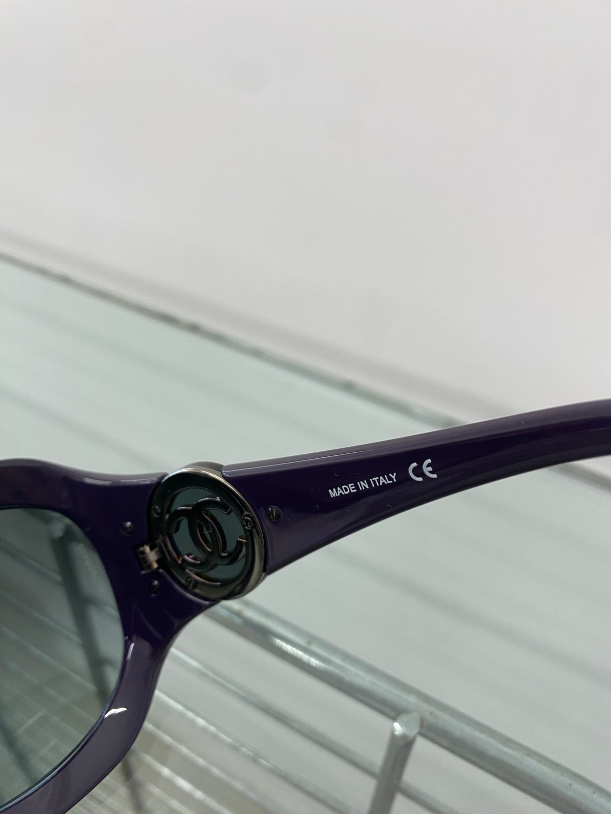 Chanel 2000s purple sunglasses