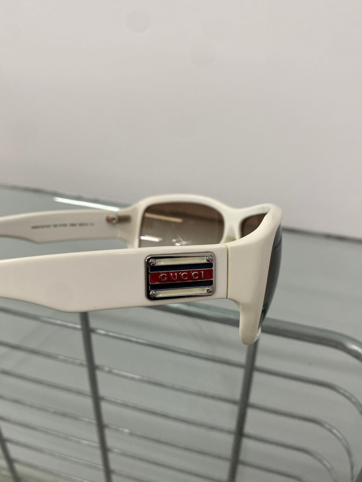 Gucci white retro sunglasses
