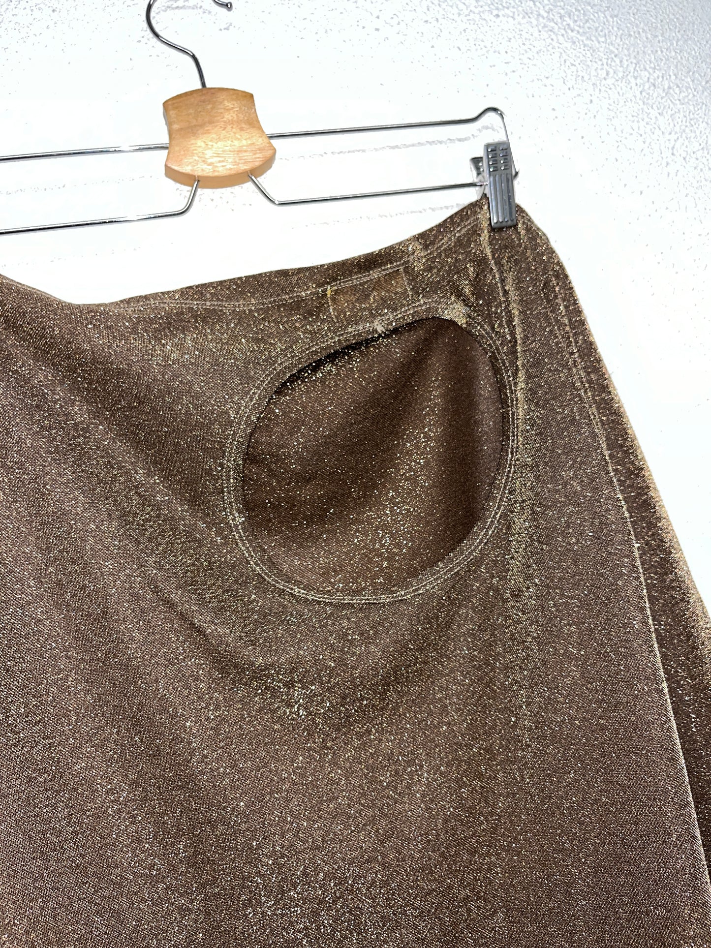 VIVIENNE WESTWOOD glitter brown Top with opening in the back (L)
