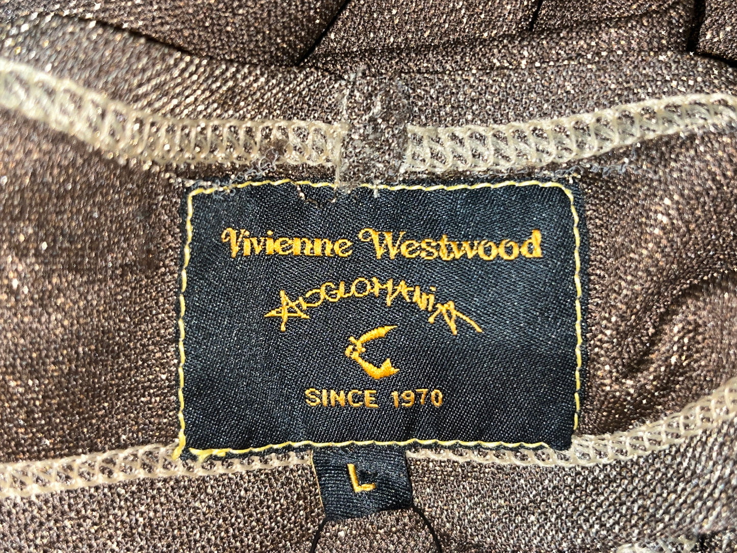 VIVIENNE WESTWOOD glitter brown Top with opening in the back (L)