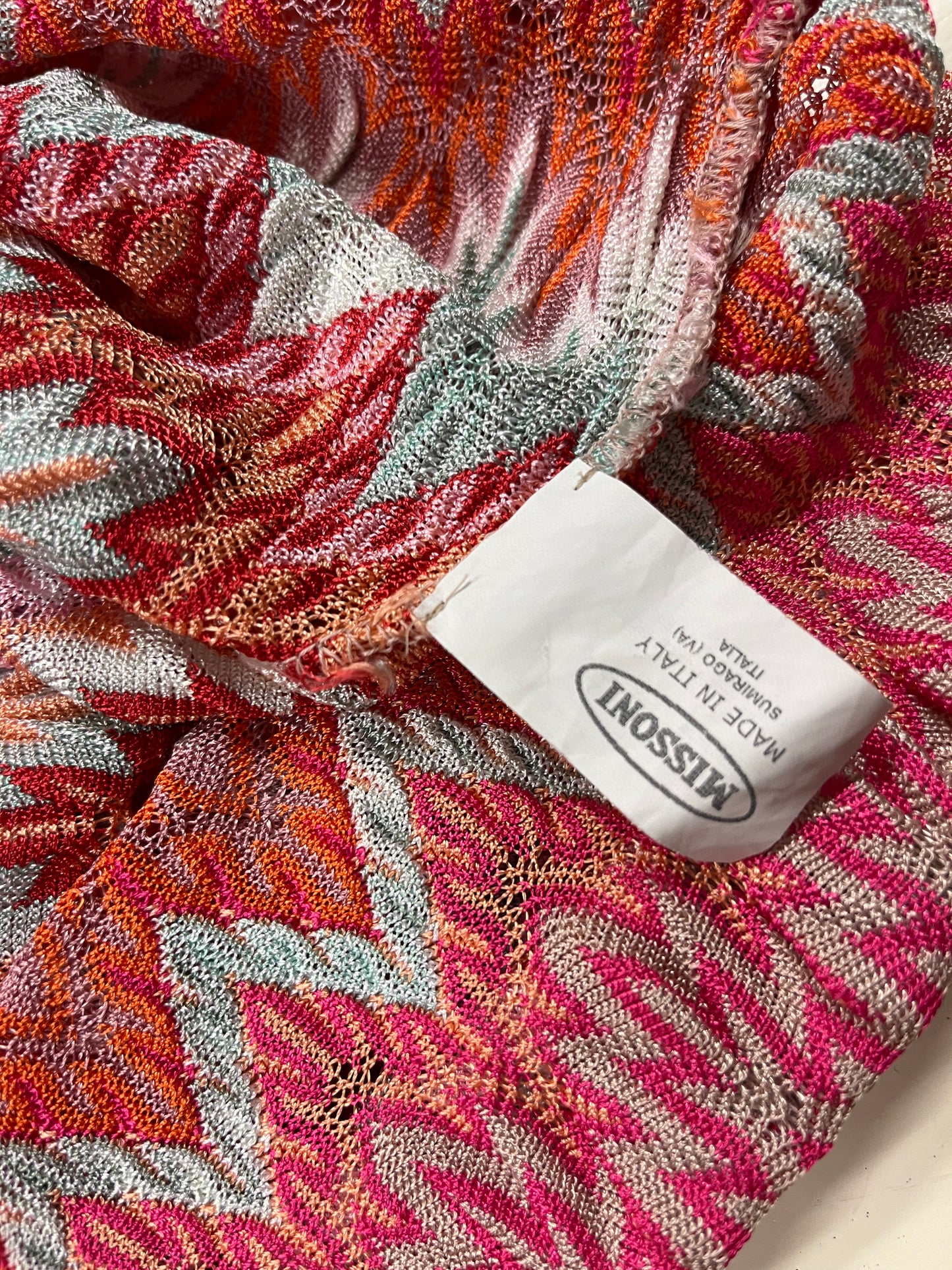 MISSONI belted knit-crochet dress (L)