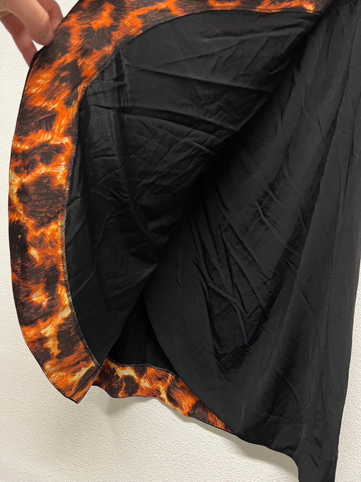 ROBERTO CAVALLI Wrap black viscose skirt (L)