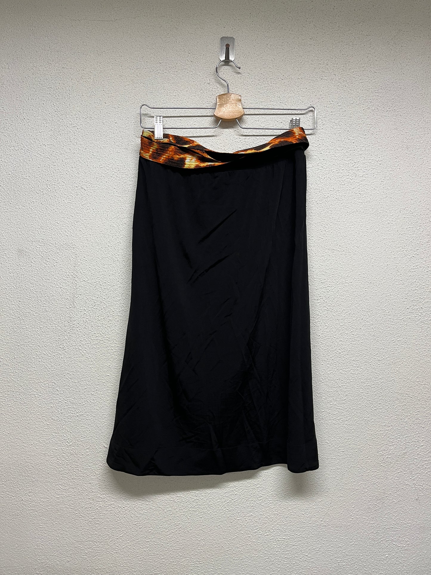 ROBERTO CAVALLI Wrap black viscose skirt (L)