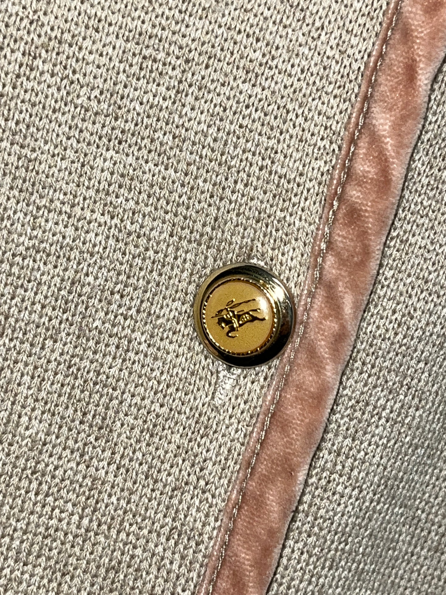 BURBERRY blazer with peach orange velvet deatailing (M)