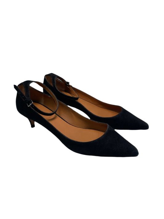BA&SH black suede kitten heels (38)