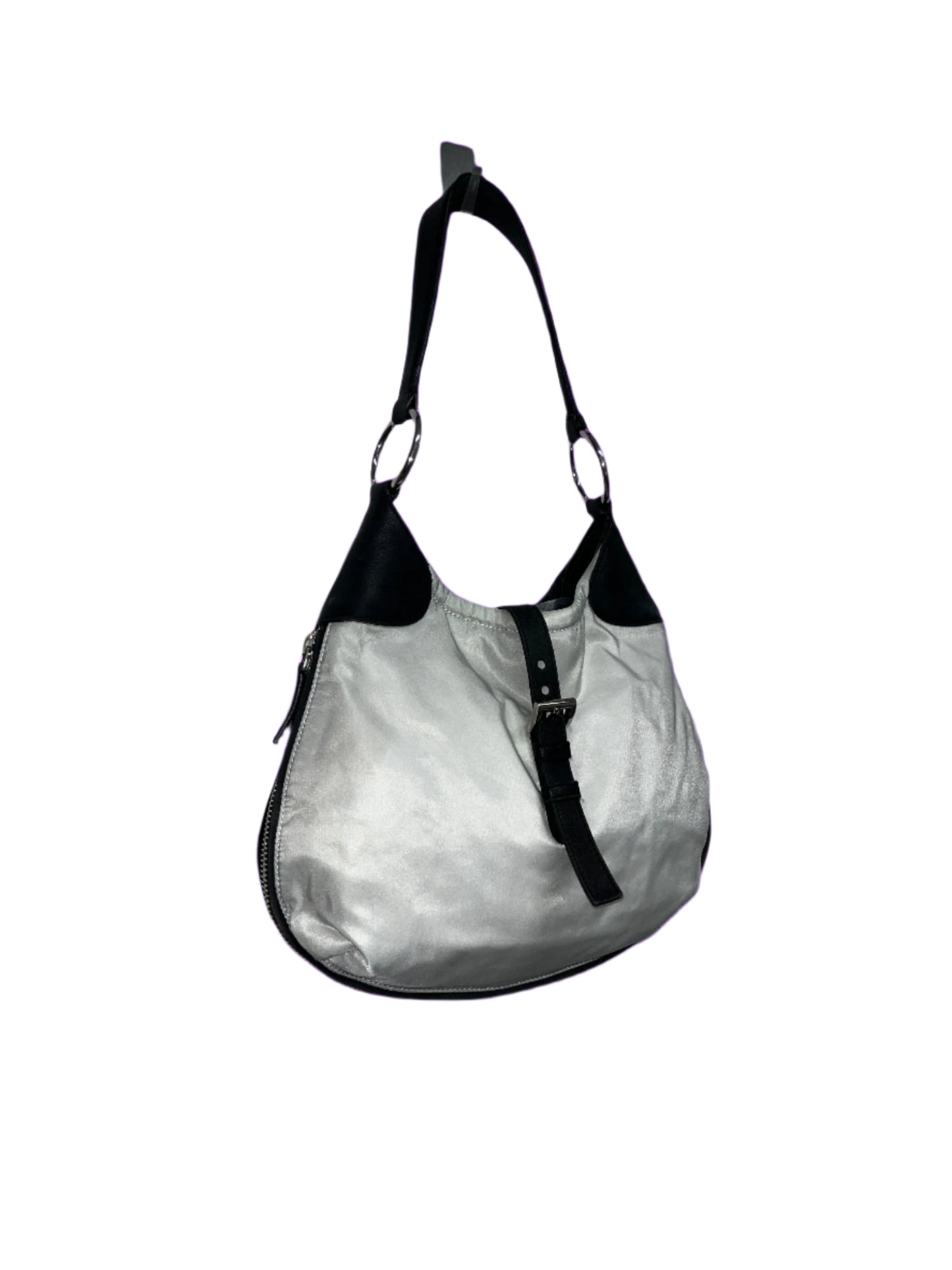 PRADA leather and nylon hobo shoulder bag