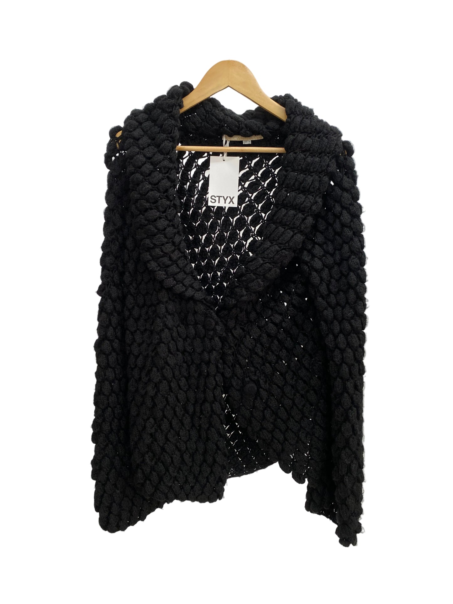 ROBERTO CAVALLI black wool cardigan (XL)