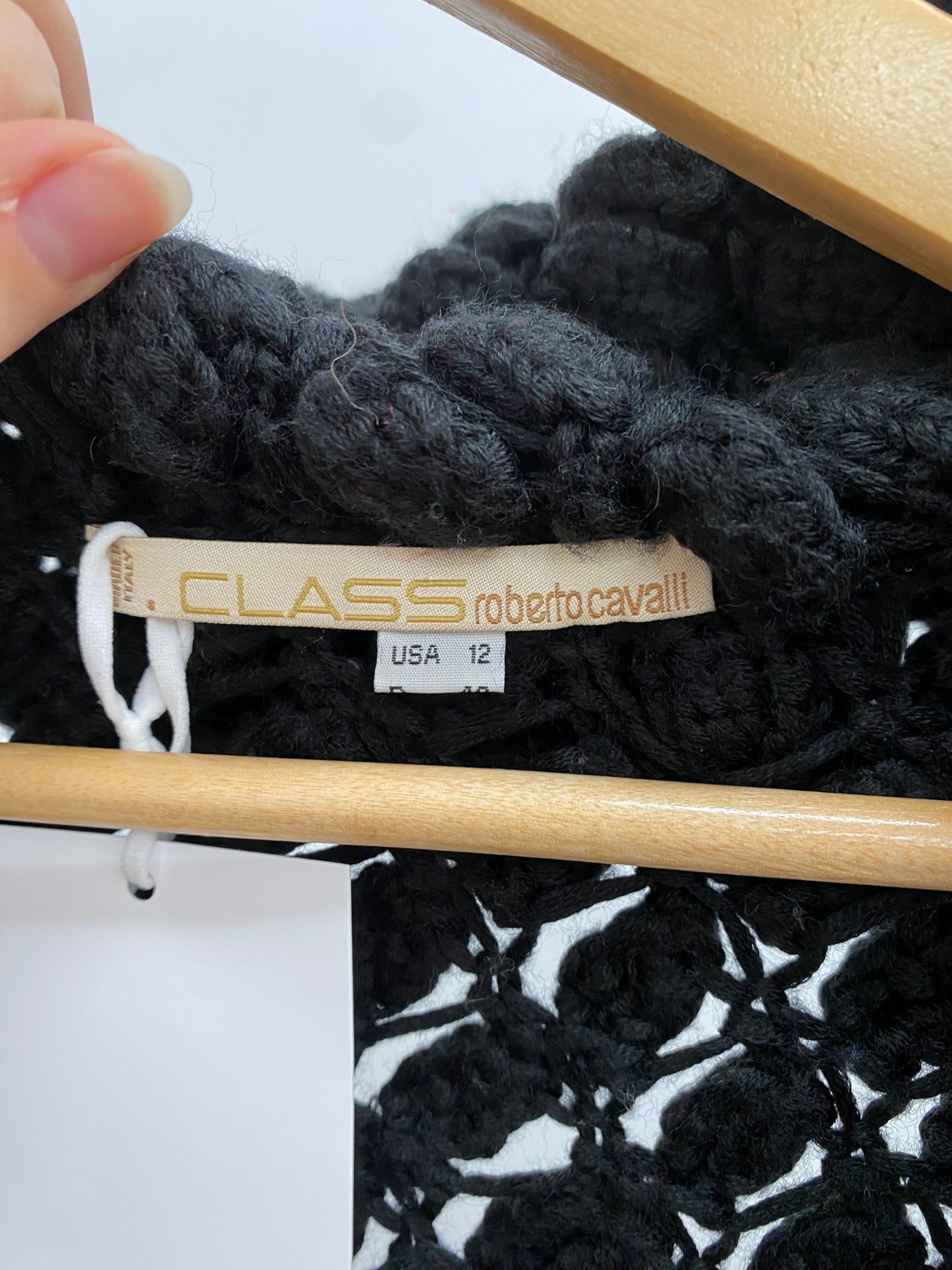 ROBERTO CAVALLI black wool cardigan (XL)
