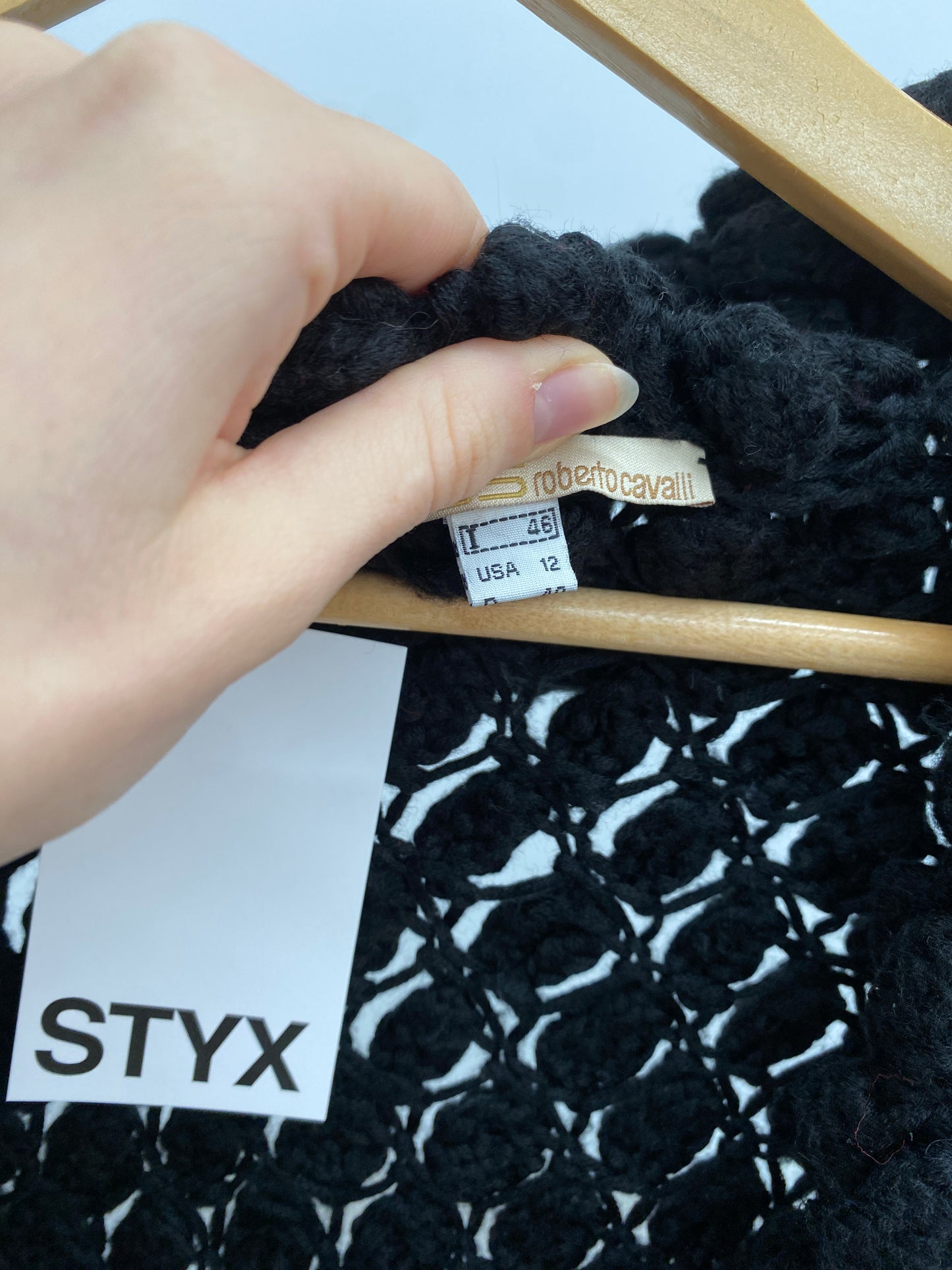 ROBERTO CAVALLI black wool cardigan (XL)