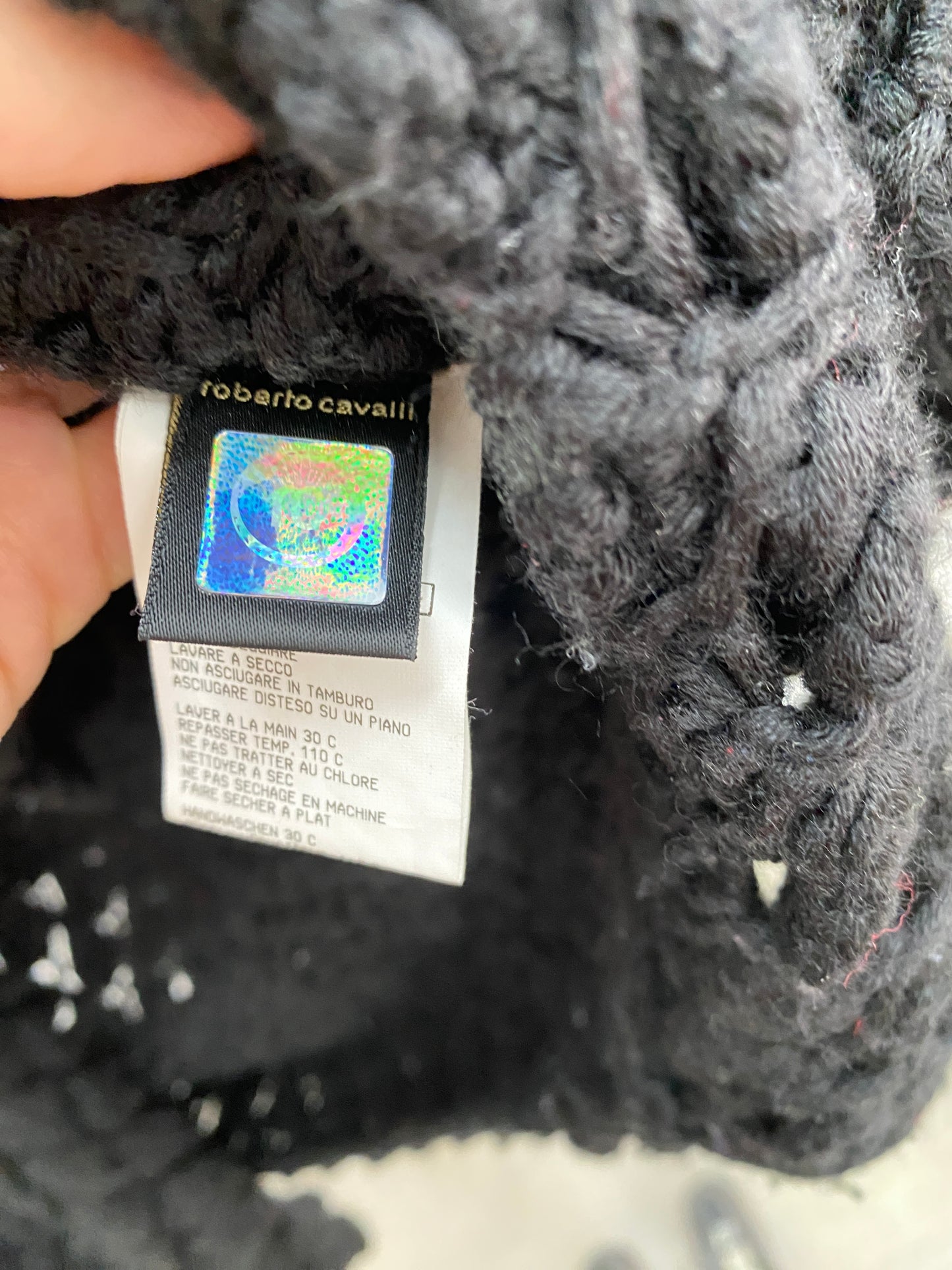 ROBERTO CAVALLI black wool cardigan (XL)