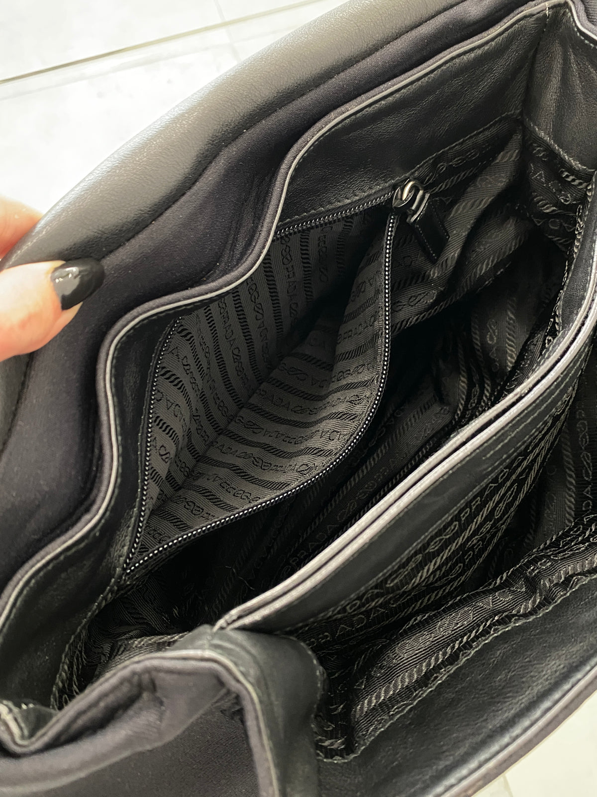 Prada FW99 black shoulder bag