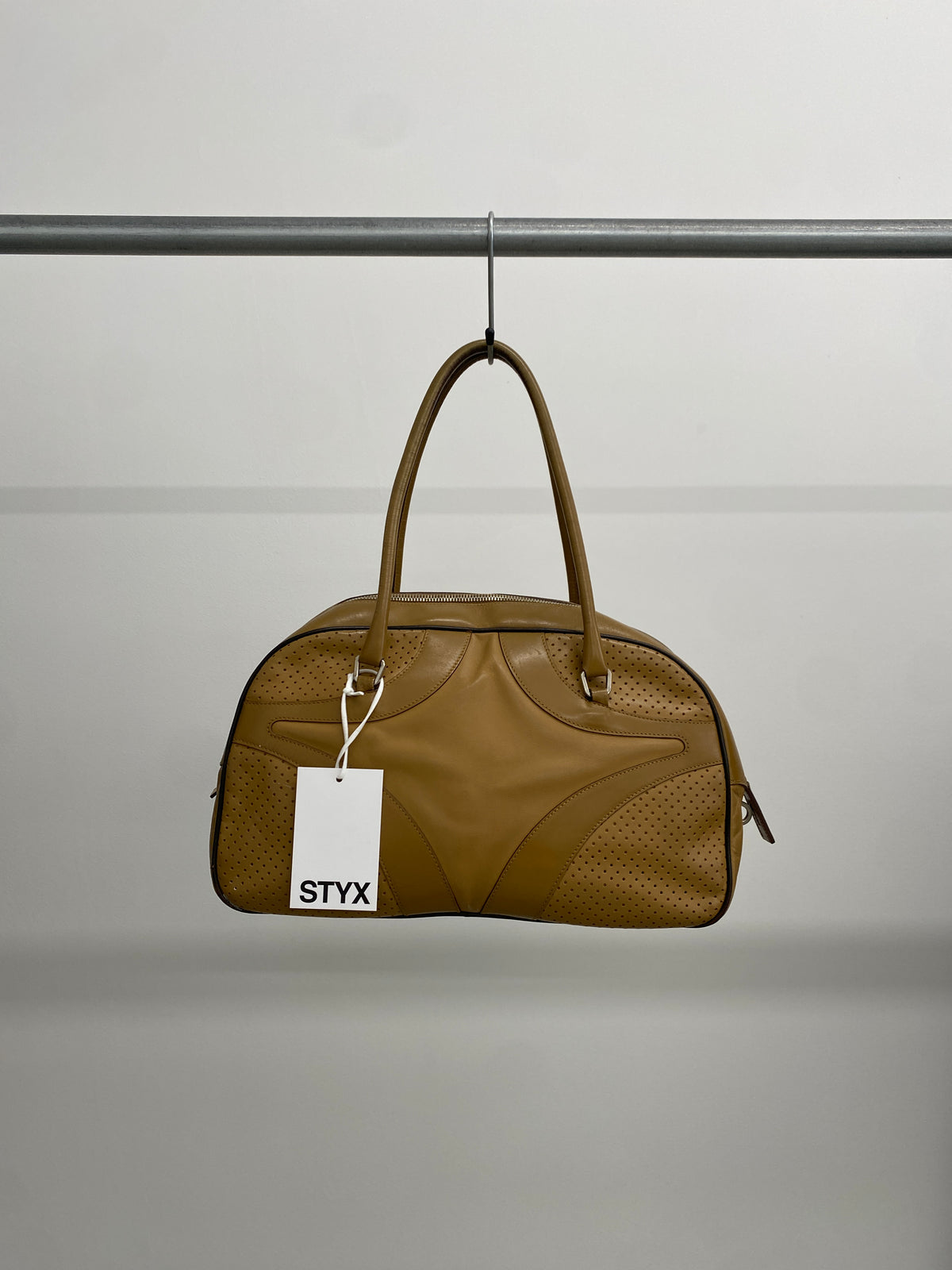 Prada FW99 beige leather bowling bag