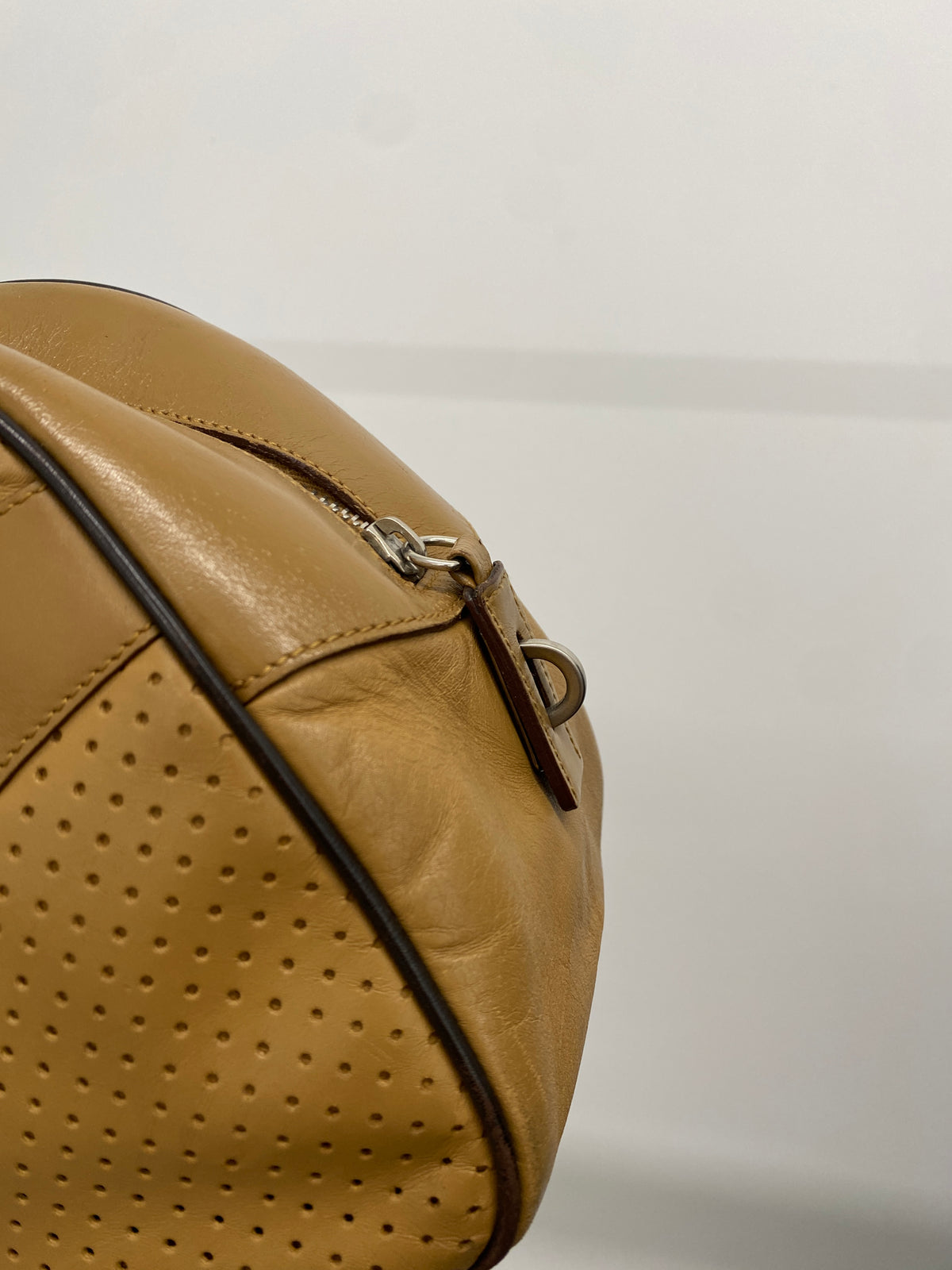 Prada FW99 beige leather bowling bag