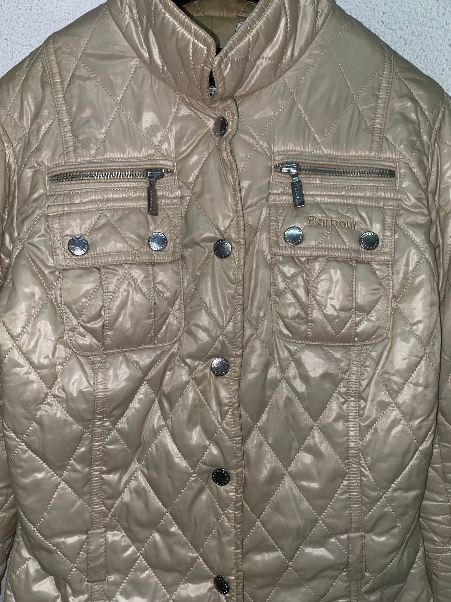 BARBOUR cream biker jacket (34/XS)