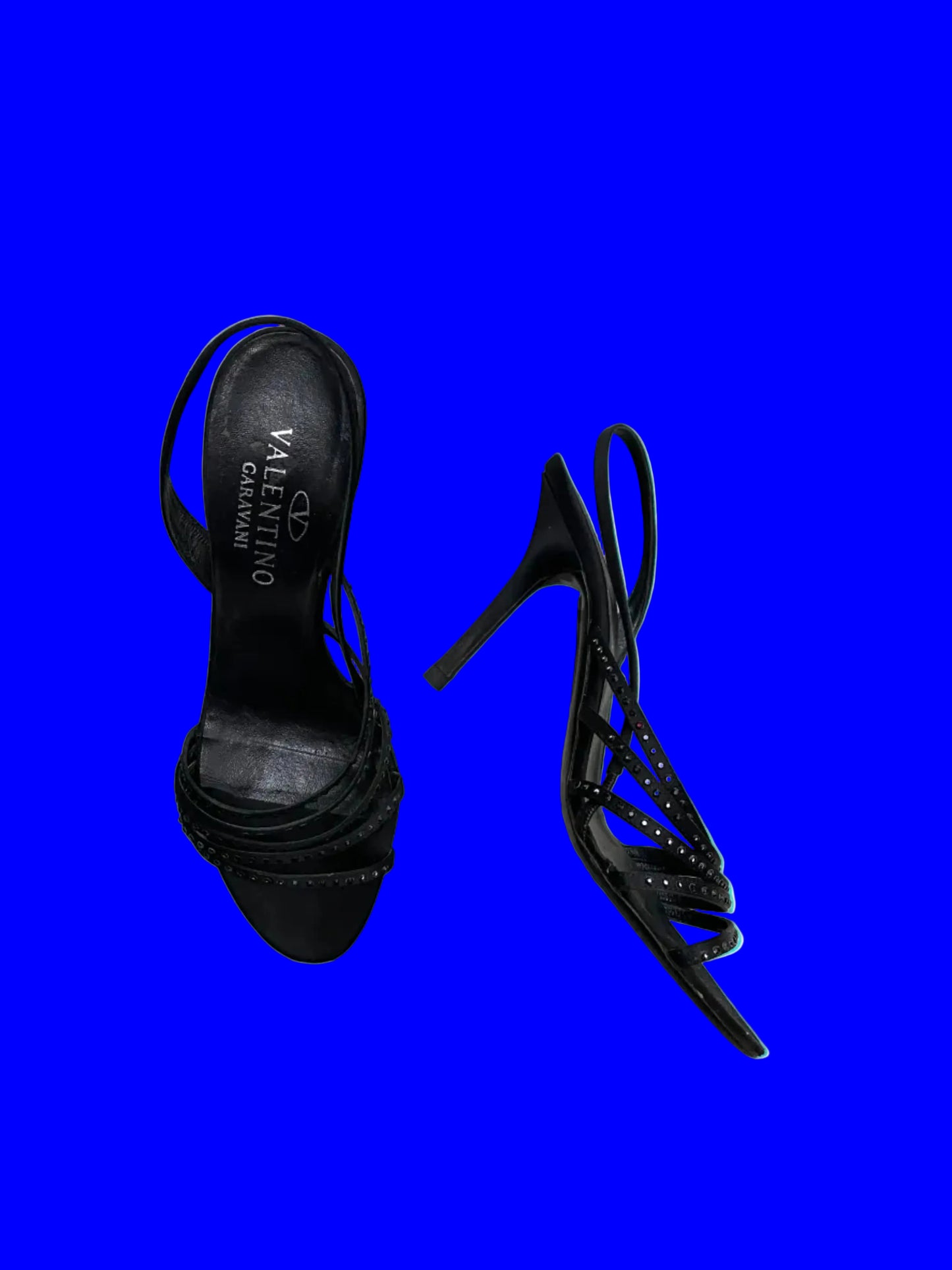 VALENTINO silk and rhinestones heels (38)