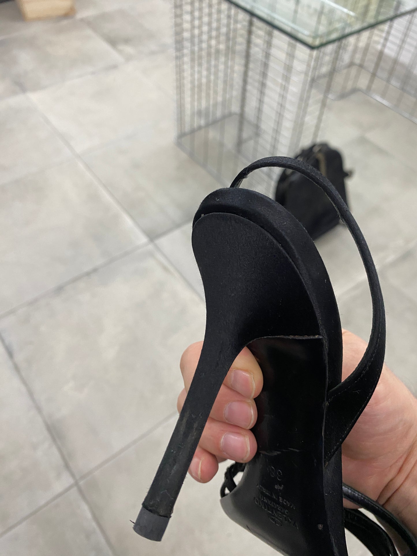 VALENTINO silk and rhinestones heels (38)