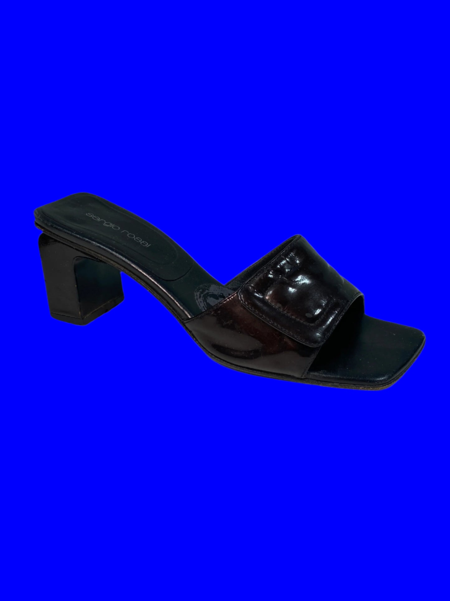 SERGIO ROSSI black leather platform heels (38)