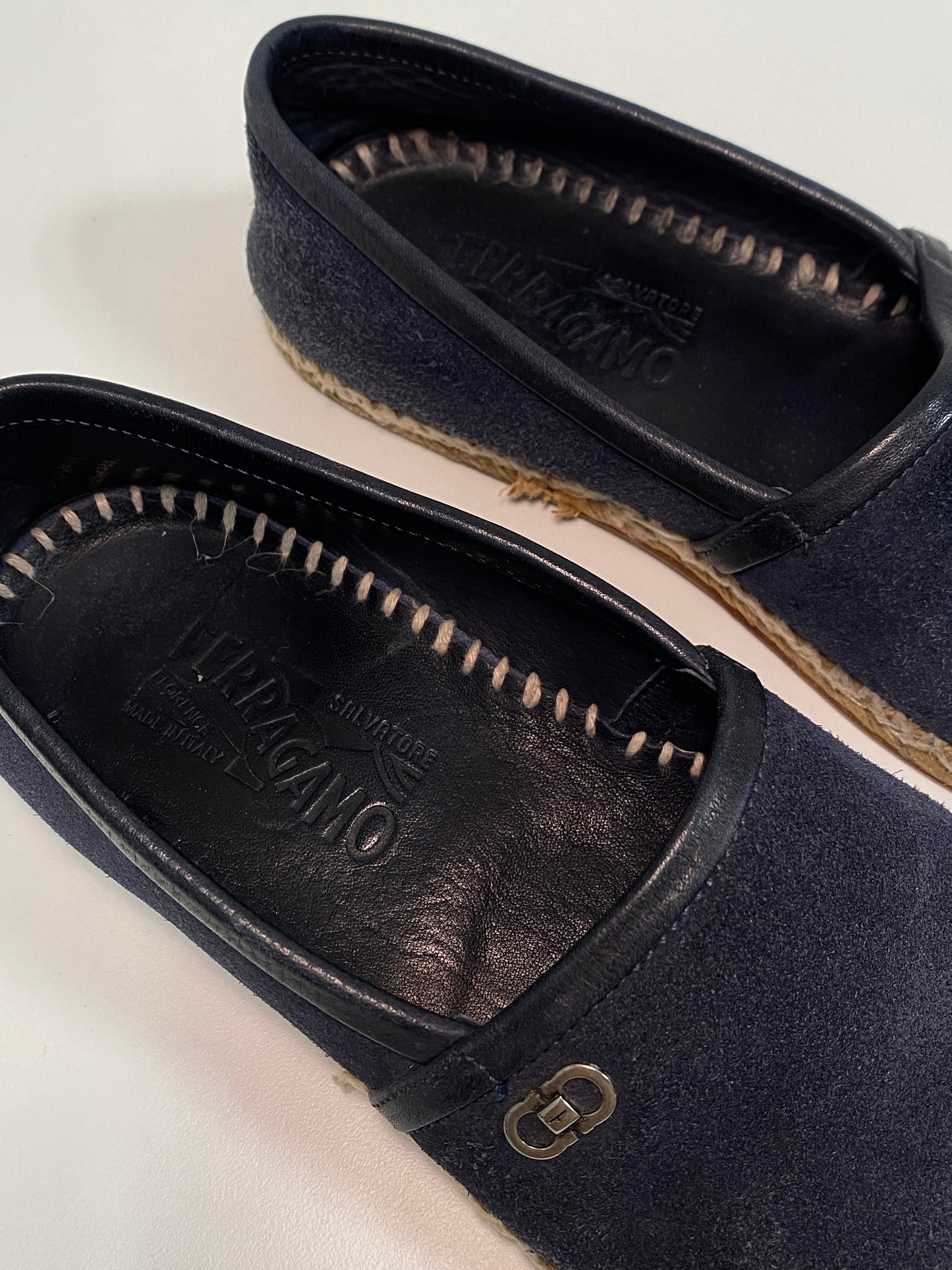 FERRAGAMO suede navy espadrilles (44)