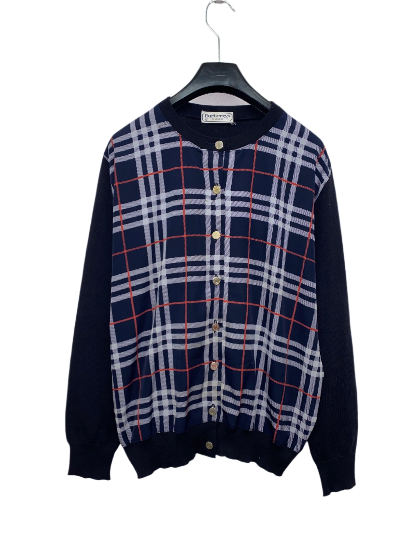 BURBERRY navy pattern cardigan (M)