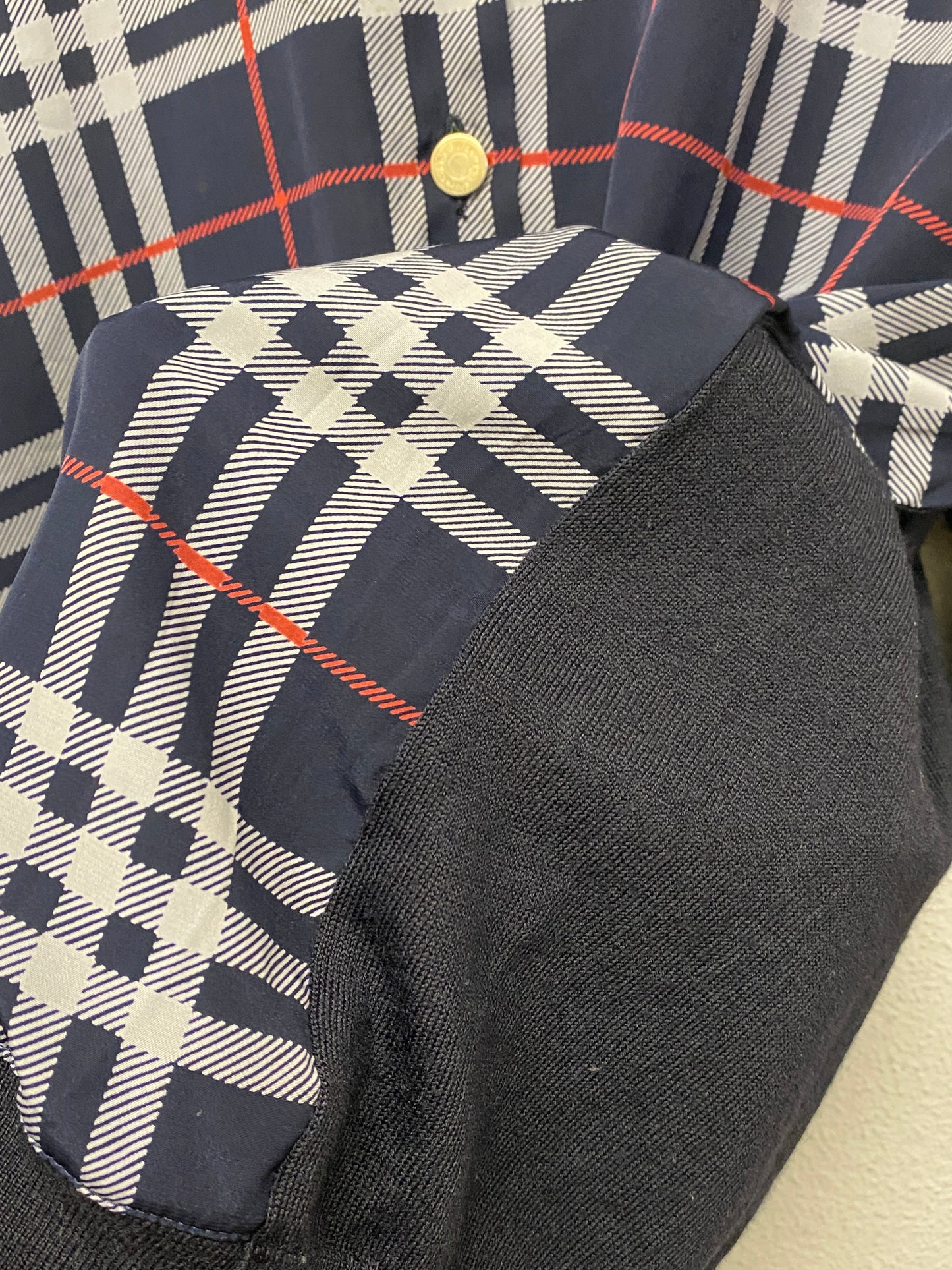 BURBERRY navy pattern cardigan (M)