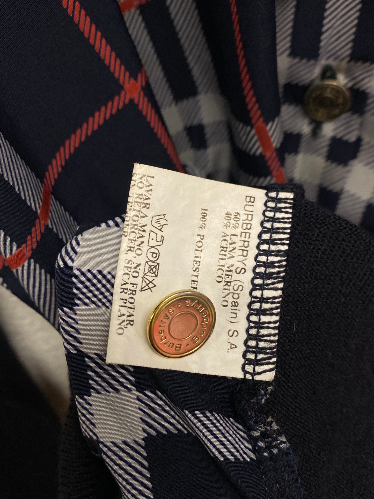 BURBERRY navy pattern cardigan (M)