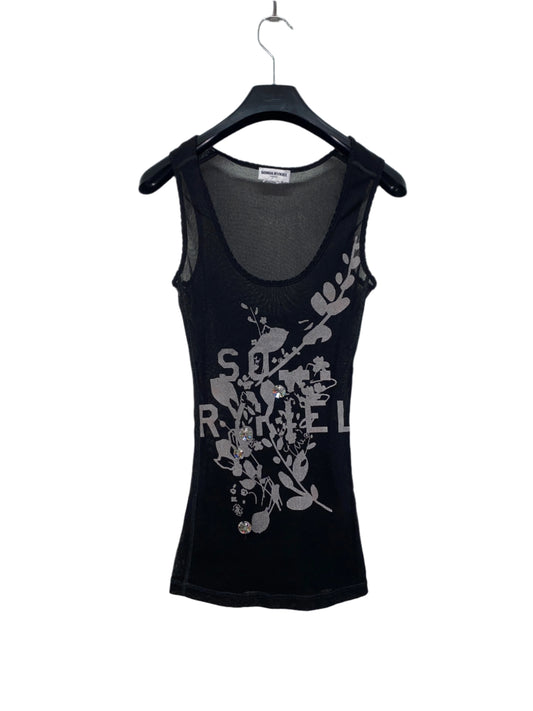 SONIA RYKIEL mesh graphic top (XS)