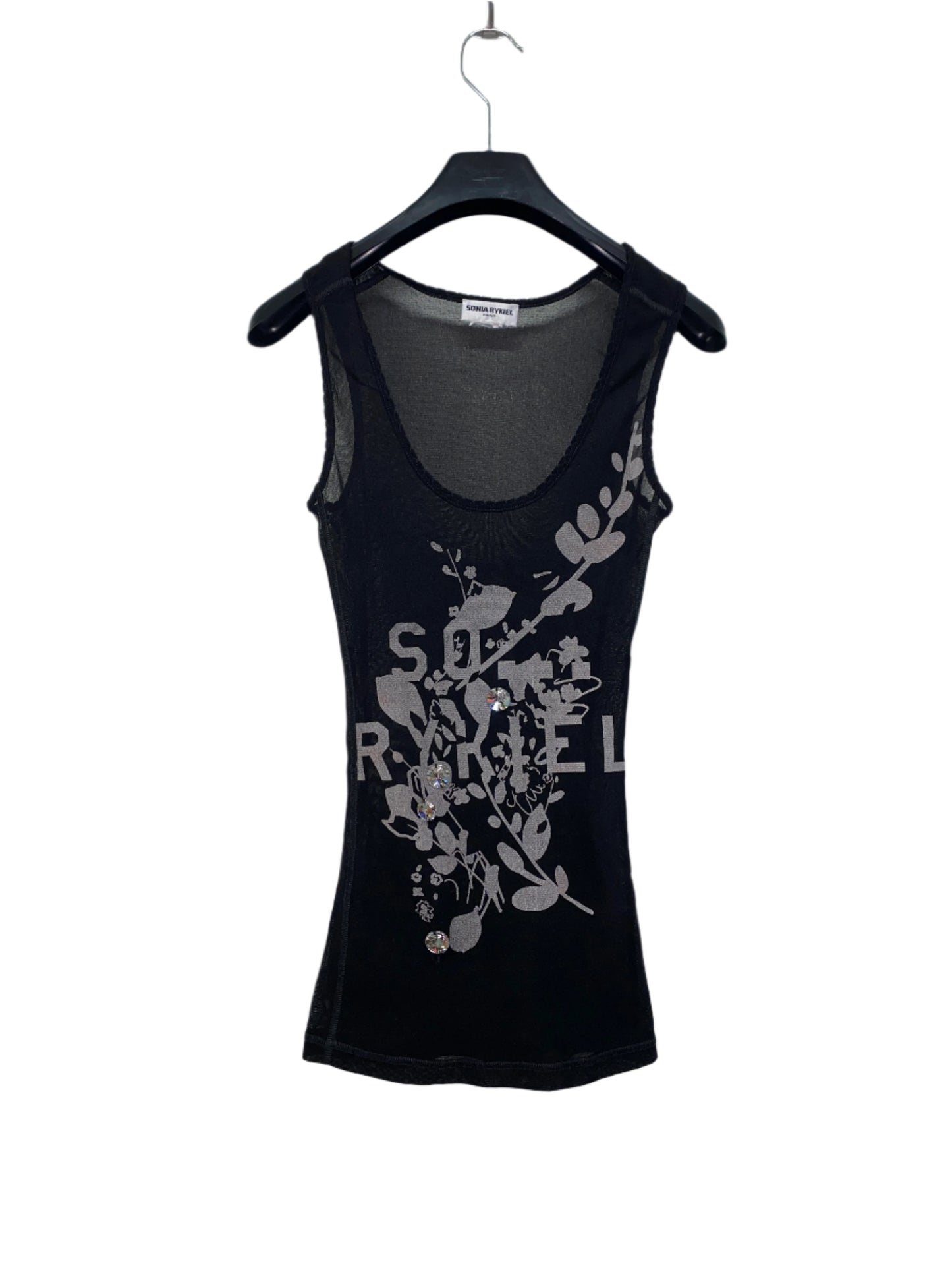 SONIA RYKIEL mesh graphic top (XS)