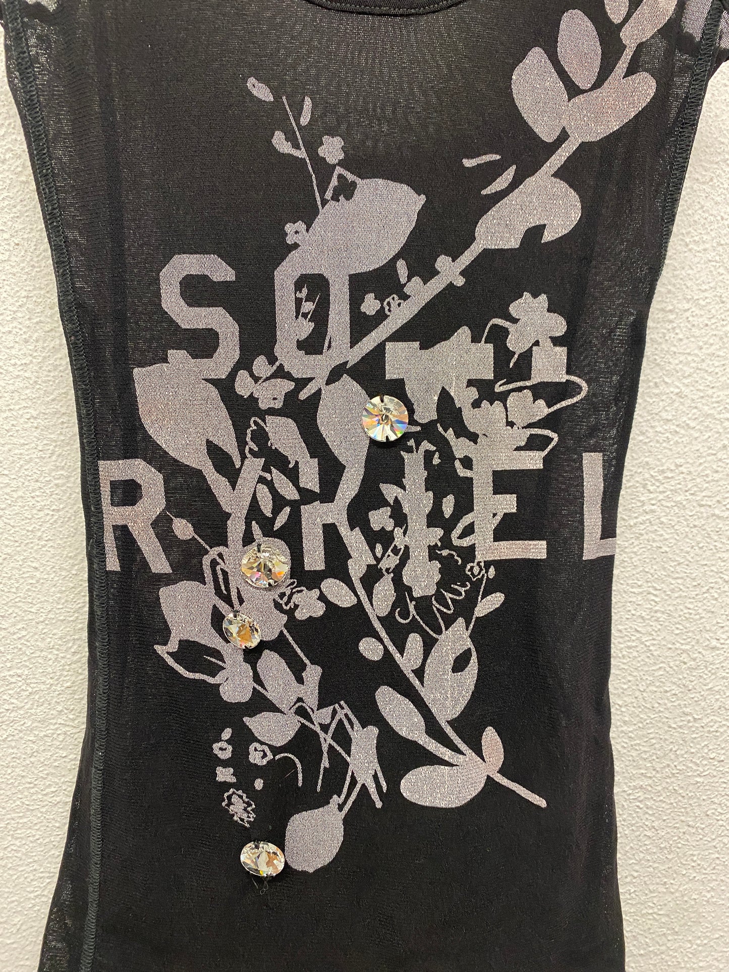 SONIA RYKIEL mesh graphic top (XS)